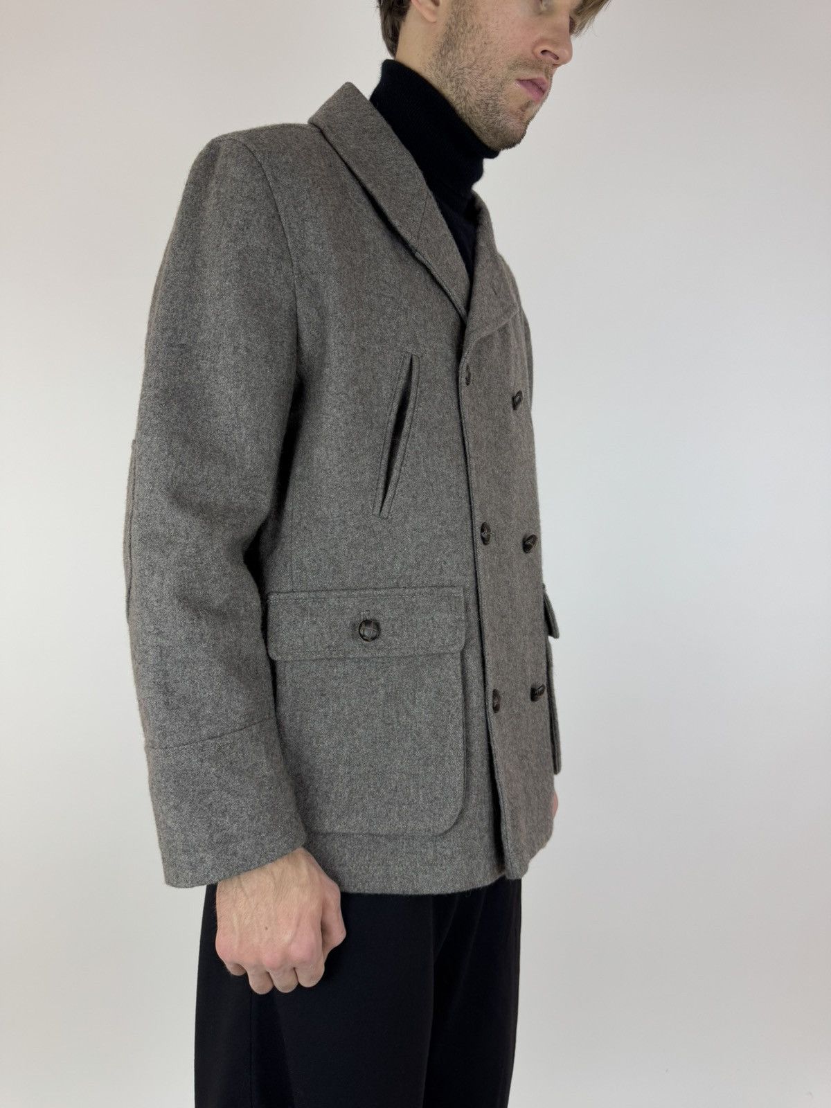 Jasper Conran JASPER CONRAN Wool Coat Double-breasted Tweed Overcoat Size US XL / EU 56 / 4 - 5 Thumbnail