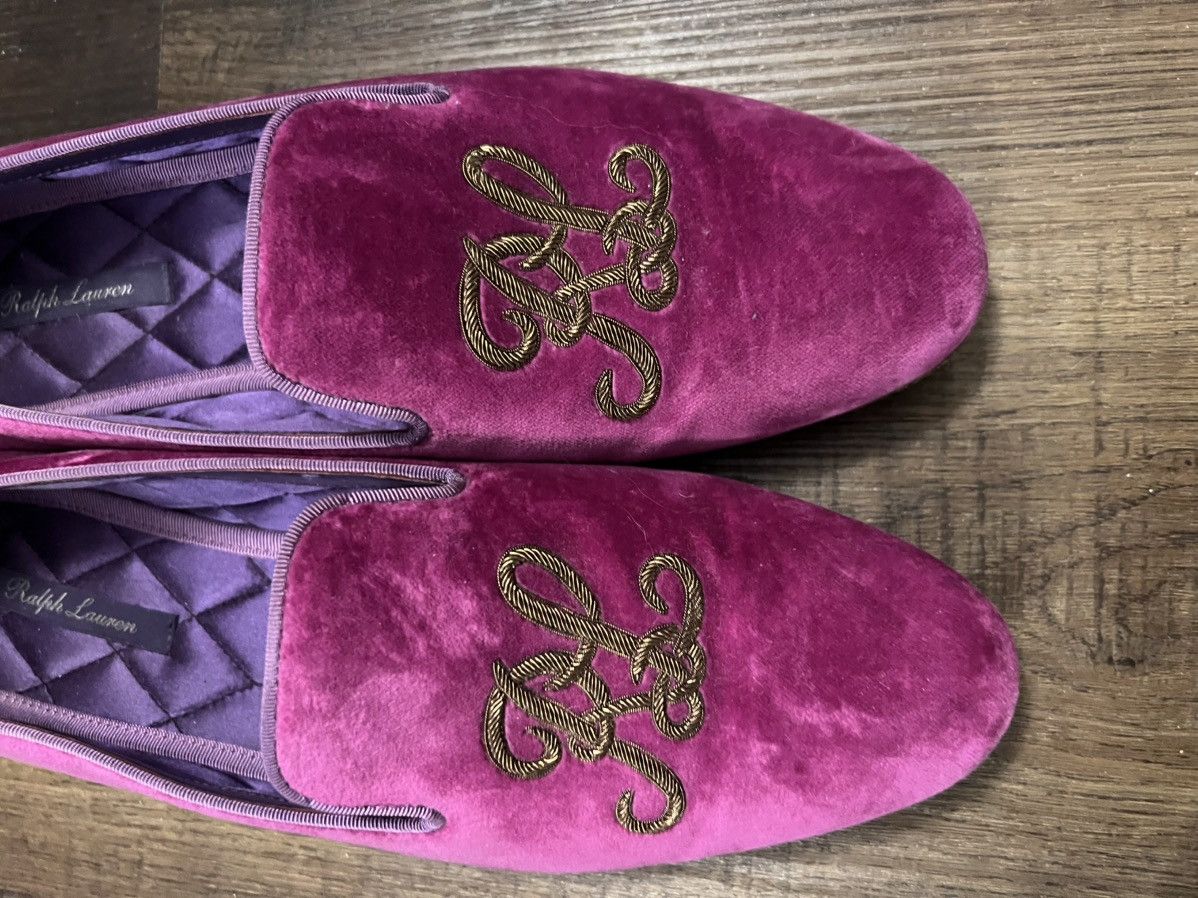 Ralph Lauren Purple Label Ralph Lauren Purple Label Alonzo Embroidered Velvet Loafers Size US 8 / IT 38 - 6 Thumbnail