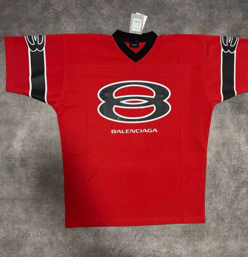 Balenciaga Balenciaga Double Ring Rugby Jersey Number 25 Short Sleeve Size US S / EU 44-46 / 1 - 1 Thumbnail