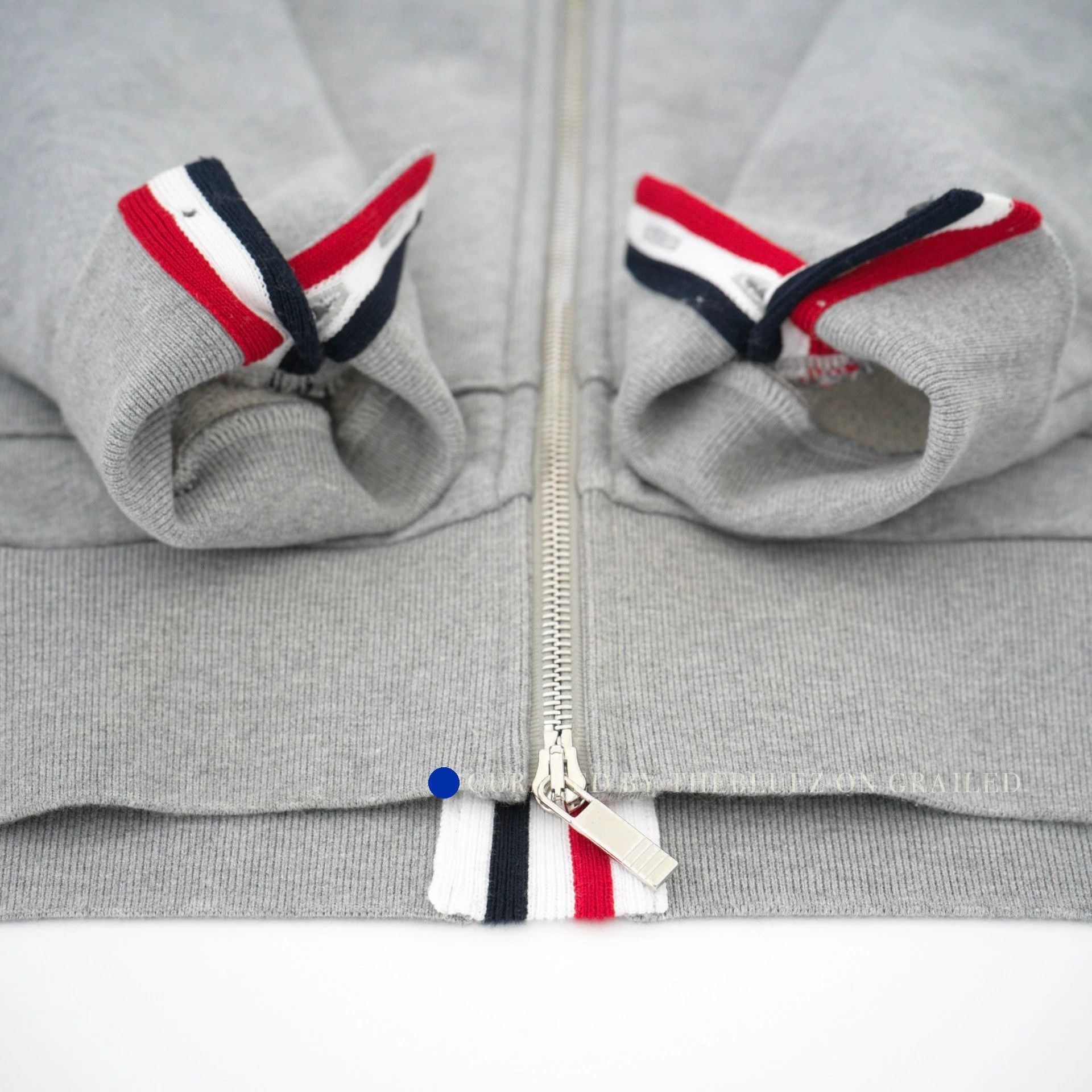 Thom Browne Gray Zip Hoodie with Unique Design Size US L / EU 52-54 / 3 - 1 Thumbnail