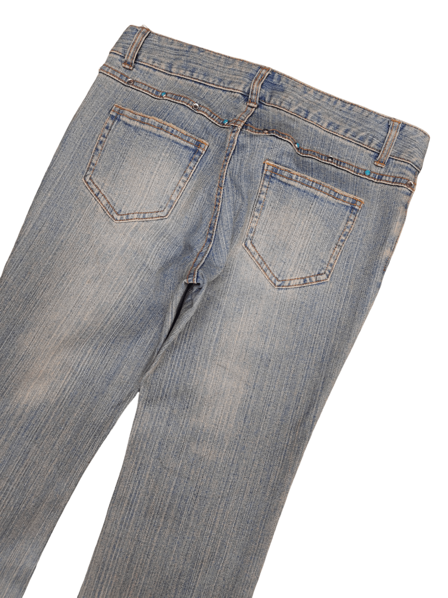If Six Was Nine Flare Jeans Muuga Distress Faded Boot Cut Y2k Low Rise Size US 30 / EU 46 - 14 Thumbnail