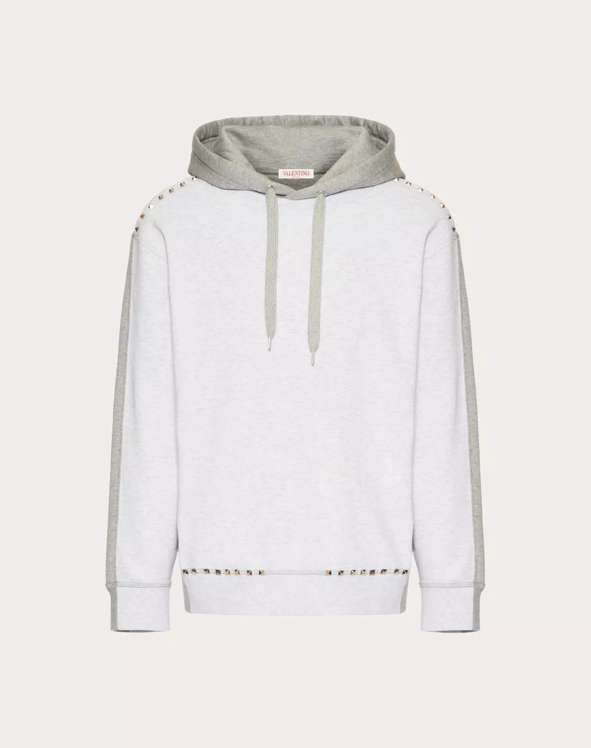 Valentino oc11z0725 Cotton Hooded Sweatshirt in Light Grey Size US XL / EU 56 / 4 - 1 Thumbnail