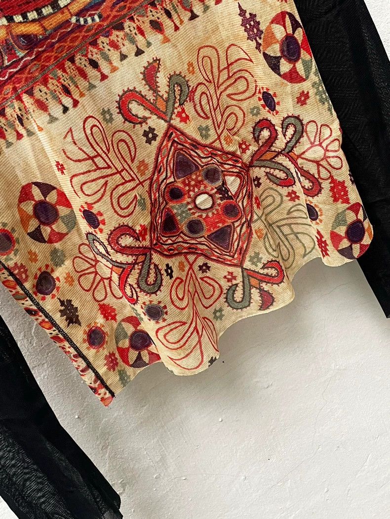Jean Paul Gaultier Jean Paul Gaultier 94SS Ethnic Printed Mesh Shirt 2504-Next Size XL / US 12-14 / IT 48-50 - 6 Thumbnail
