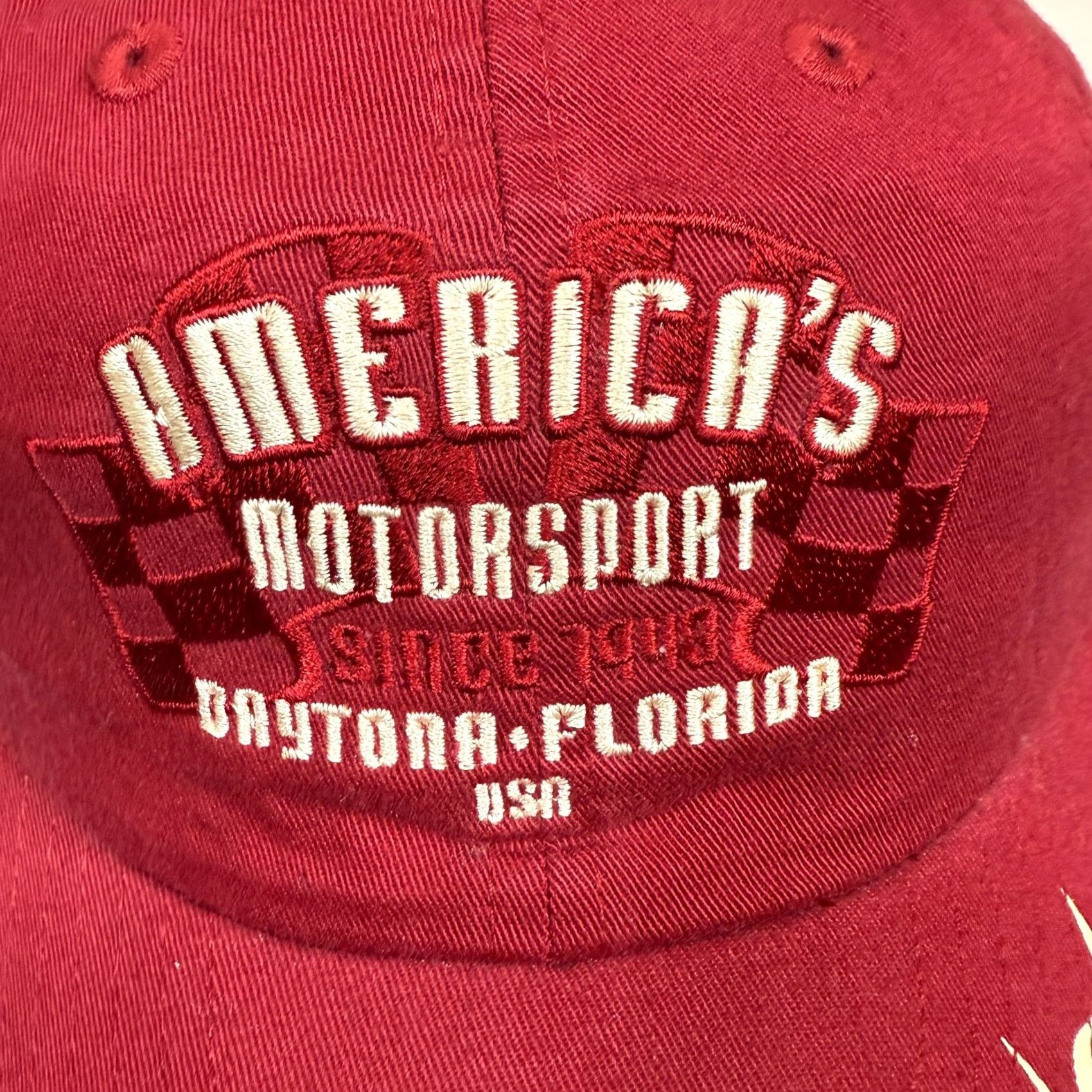 Chase Authentics VINTAGE Chase Authentics Cap Hat Men's One Size Red Baseball Cap Casual Y2K 90s Cars Sports Adjustable Breathable Lightweight Twill Cotton Hat Mens Size ONE SIZE - 2 Thumbnail