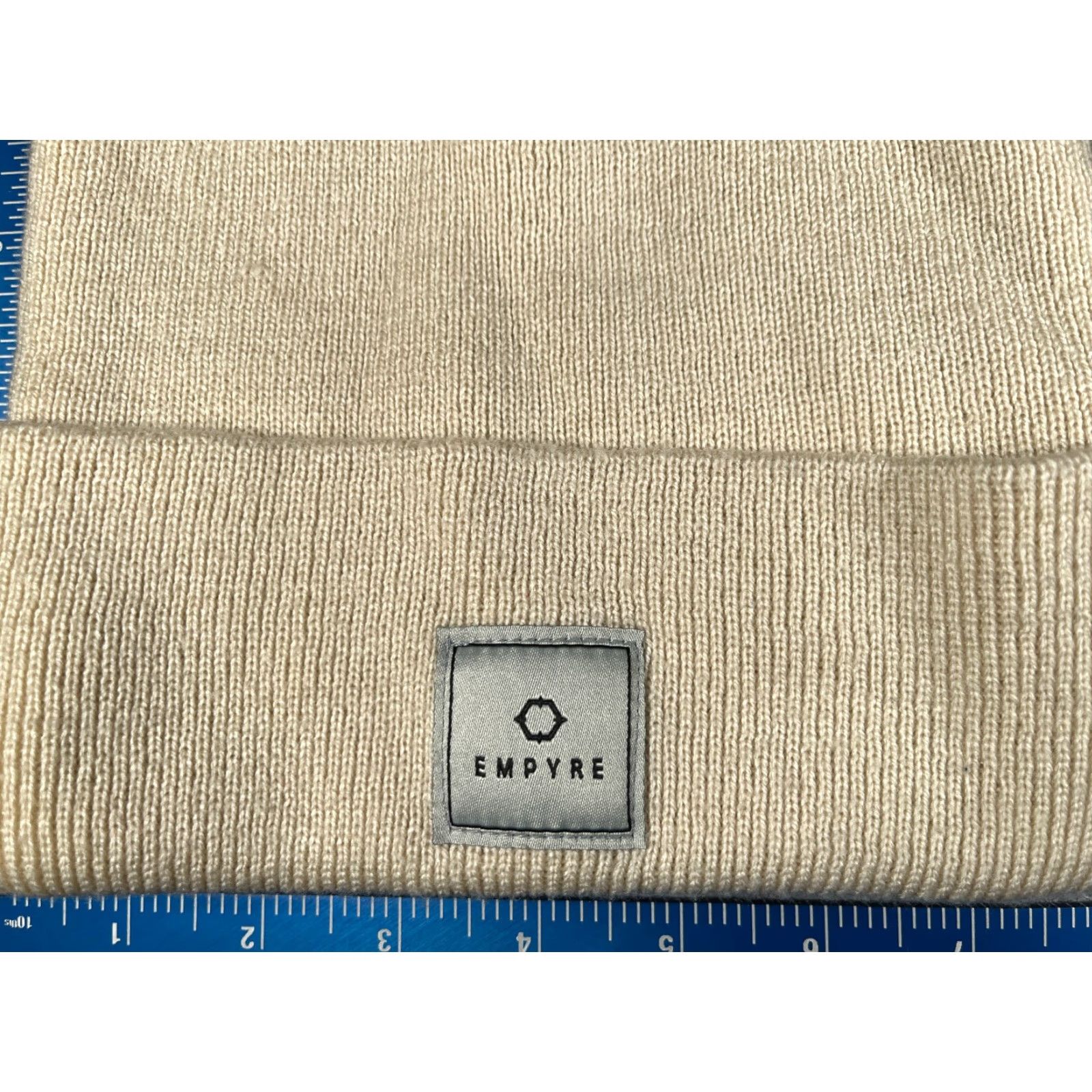 Empyre Empyre Beanie Toque Adult One Size Ivory Knit 100% Acrylic Made Canada Hat/Cap Mens Beanie Ivory Winter 90s Concert Ski Logo Pattern Solid Size ONE SIZE - 2 Thumbnail