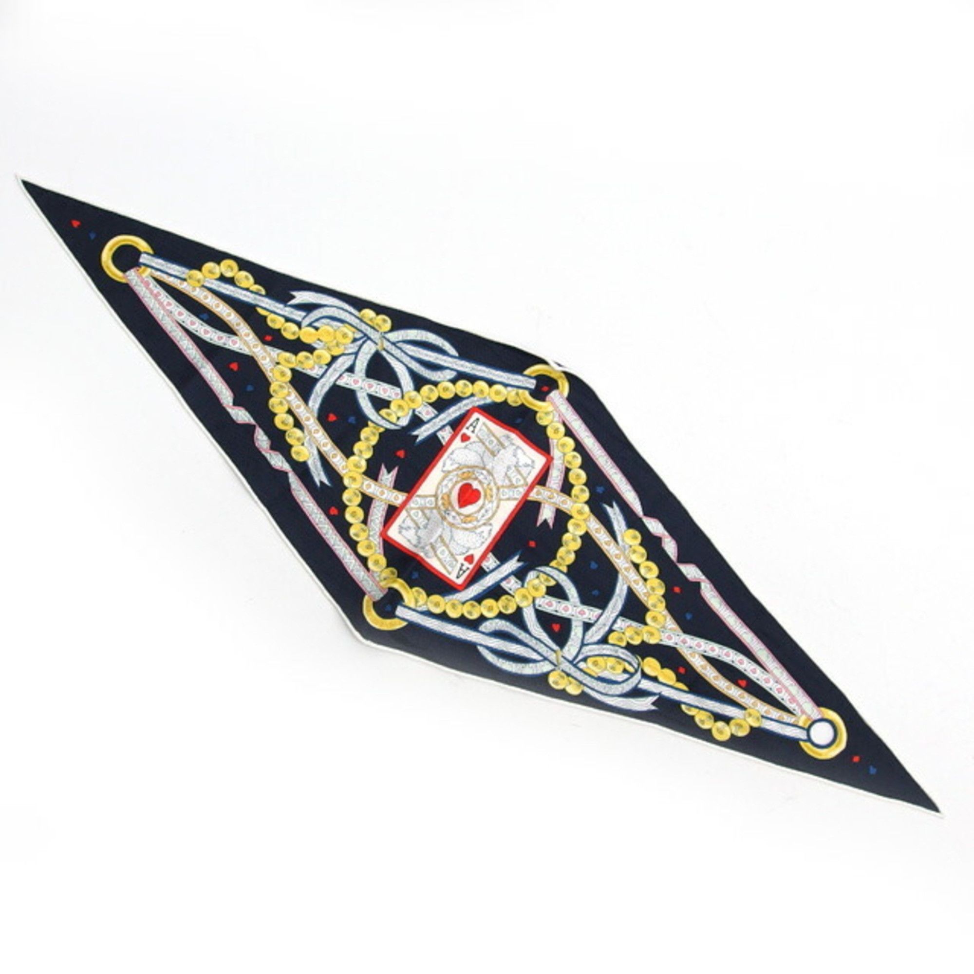 image of Hermes Losange Nano Queen Of Hearts Diamond Shape Silk Scarf Muffler, Women's