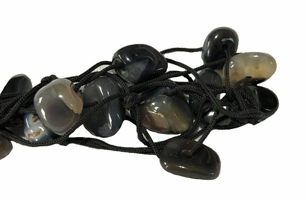 Designer New Black Nylon Necklace With Black Agate Size ONE SIZE - 2 Thumbnail