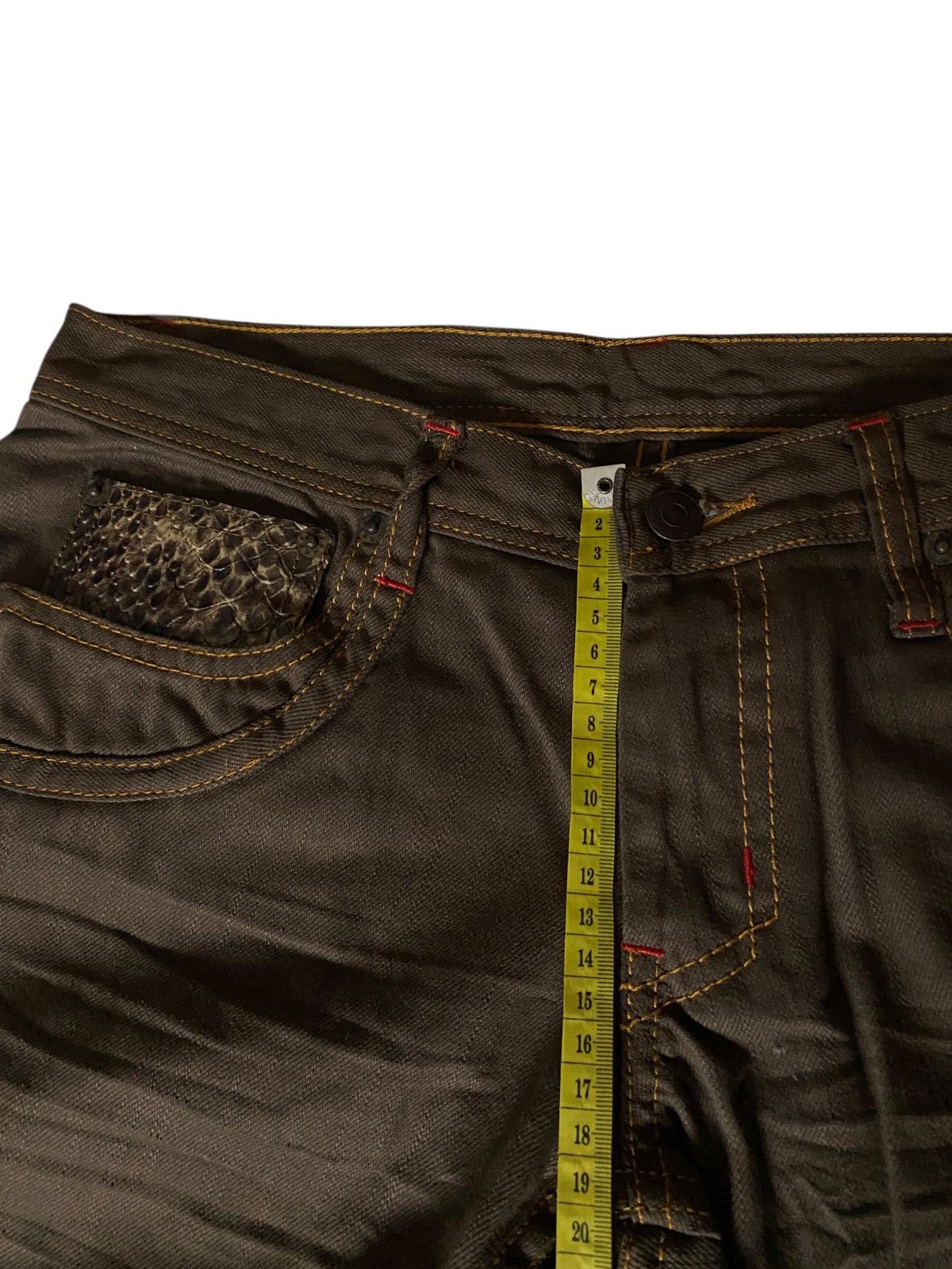If Six Was Nine 2000's Modern Lovers Snakeskin Flared Jeans Size US 28 / EU 44 - 6 Thumbnail