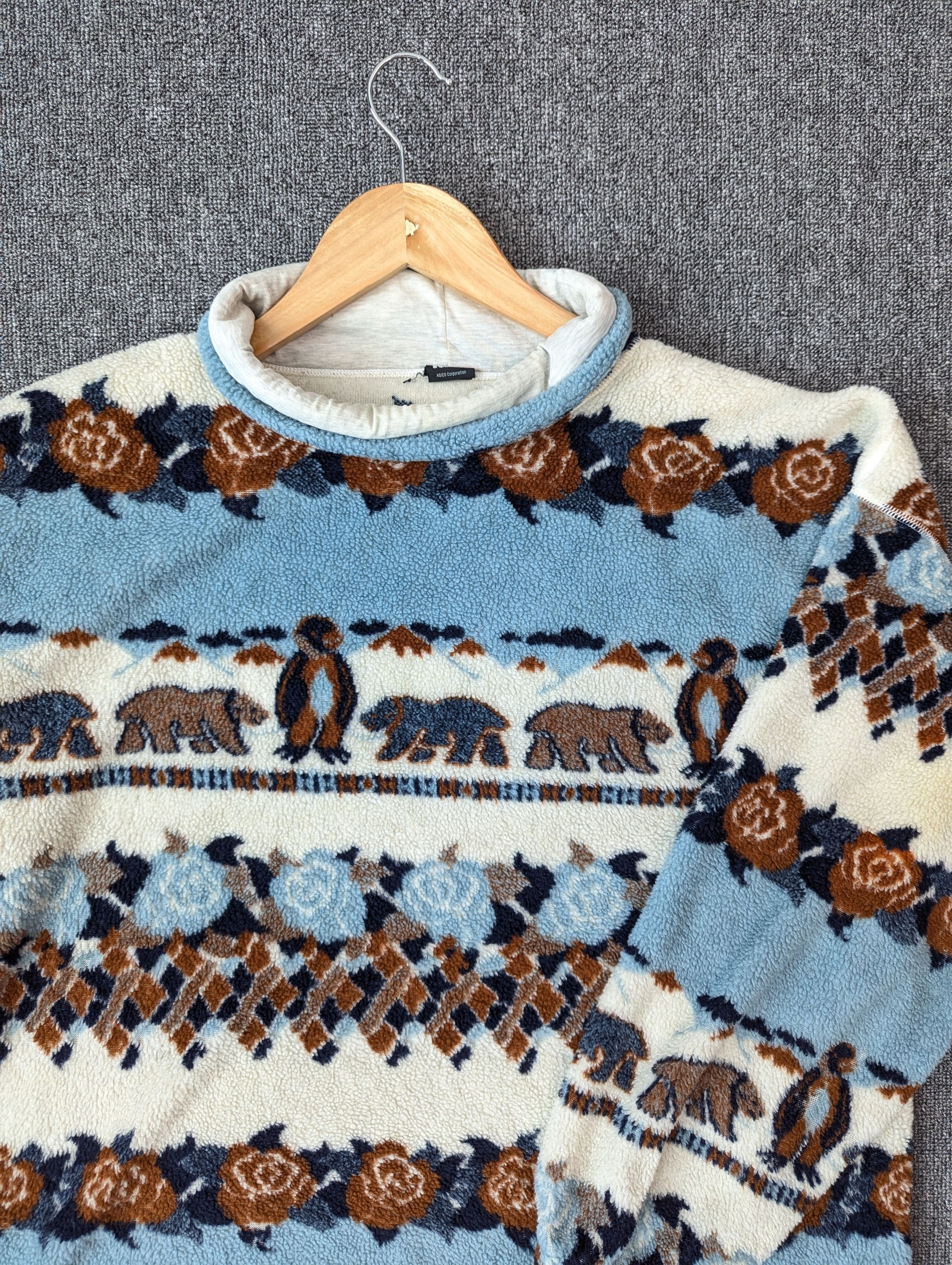 Asics Killy By Asic Japanese Brand Skiwear Fleece Printed Sweater Size US L / EU 52-54 / 3 - 4 Thumbnail