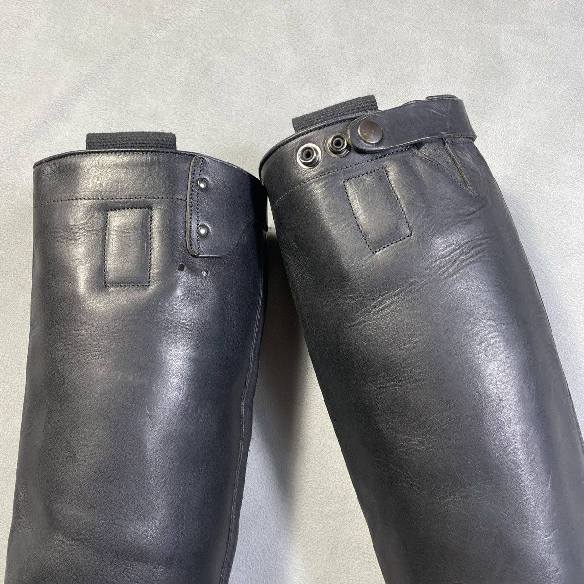 Rick Owens RICK OWENS BLACK LEATHER KNEE-HIGH BOOTS Size US 8 / IT 38 - 11 Thumbnail