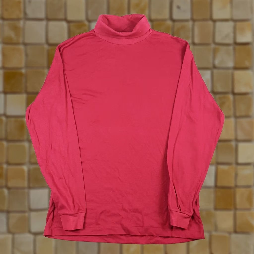 Vintage VINTAGE Y2K Preppy Red Mock Neck T-Shirt Top Women L Long Sleeve Casual Shirt Size L / US 10 / IT 46 - 1 Thumbnail