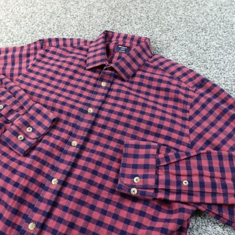 UNTUCKit UNTUCKit Shirt Mens L Red Blue Plaid Flannel Bricco Button Up Long Sleeve Preppy Shirt Size US L / EU 52-54 / 3 - 2 Thumbnail