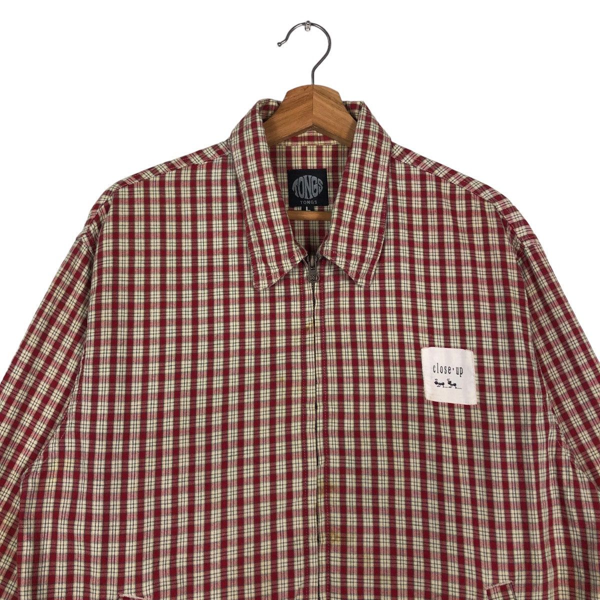 Flannel 🔥90s Vintage Flannel Jacket Tartan Design Tong Issey Moyake Size US L / EU 52-54 / 3 - 2 Thumbnail