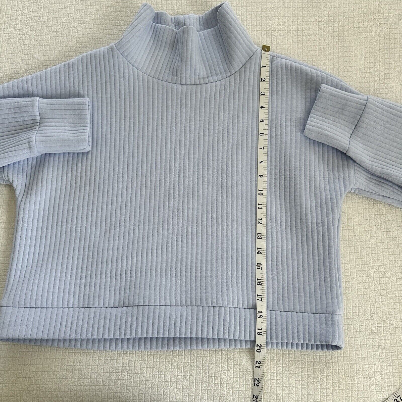 Other Mock Neck Relaxed Blue Striped Sweater Balloon Sleeves M Size M / US 6-8 / IT 42-44 - 6 Thumbnail