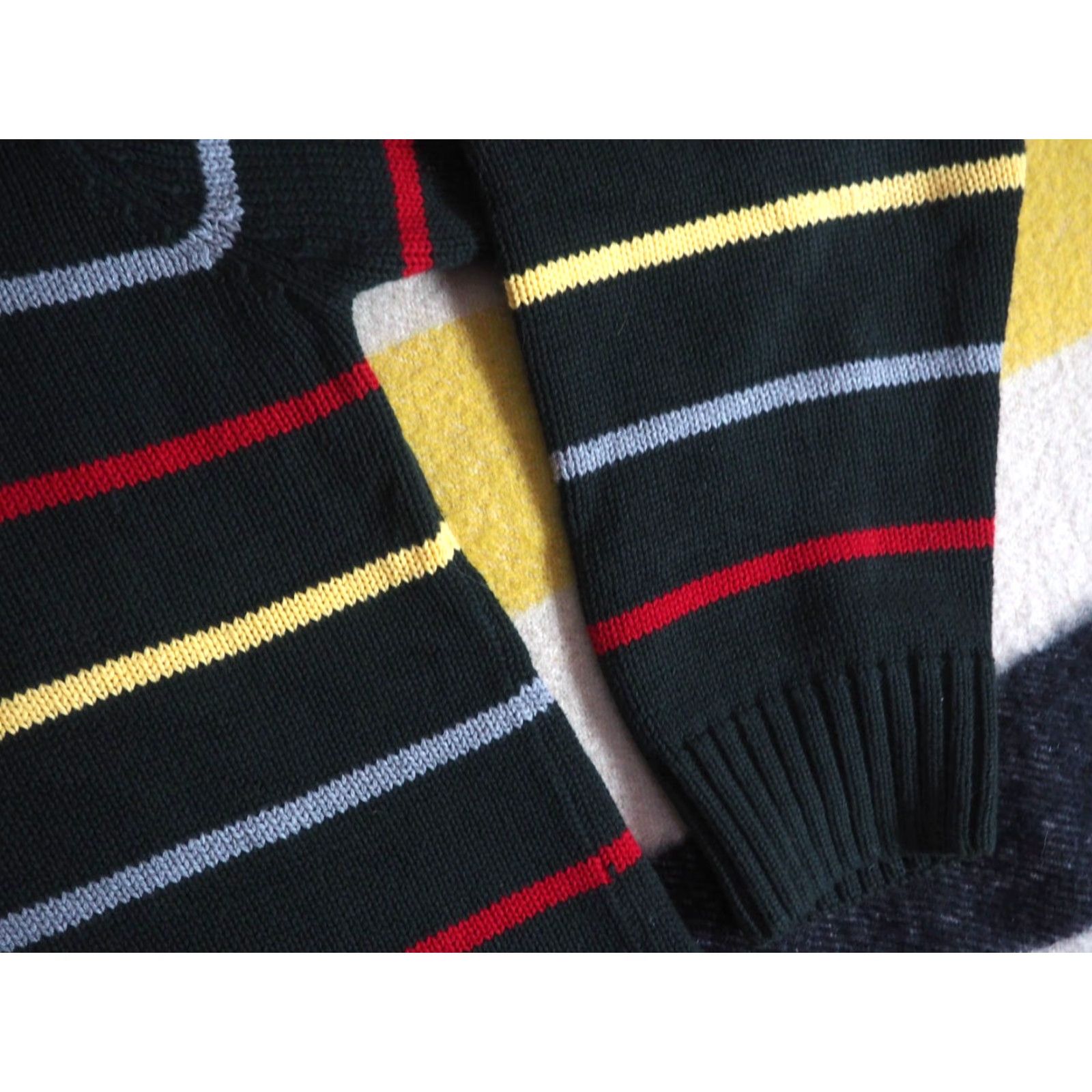 Paul & Shark VTG Paul Shark Yachting Forest Green Striped Cotton 1/4 Zip Pullover XL Sweater Men Size US XL / EU 56 / 4 - 6 Thumbnail