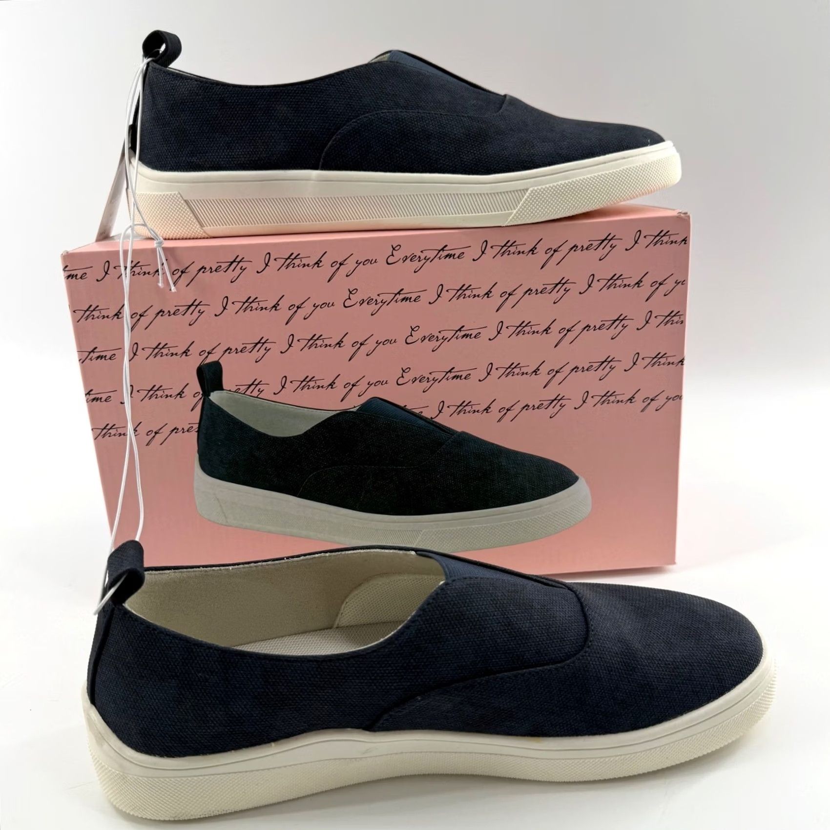 Vintage Kensie Salia Slip-On Sneaker Navy Textile Casual Walking Womens Shoes Blue Flat Footwear Modern Lightweight Comfort Size US 10 / IT 40 - 3 Thumbnail