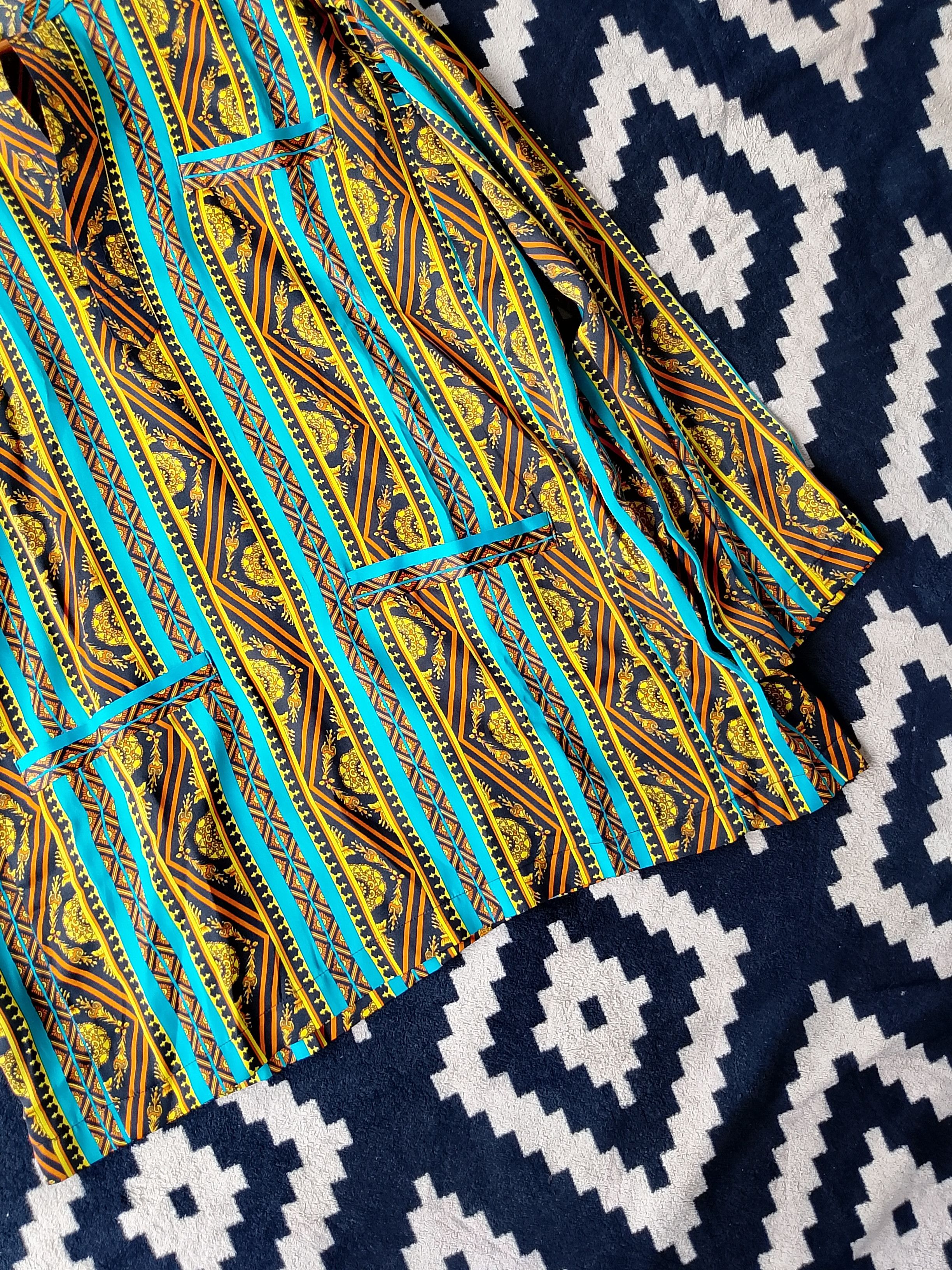 Vintage Vintage Sambalpuri Ornate Turquoise & Gold Kurta Shirt Size US L / EU 52-54 / 3 - 6 Thumbnail