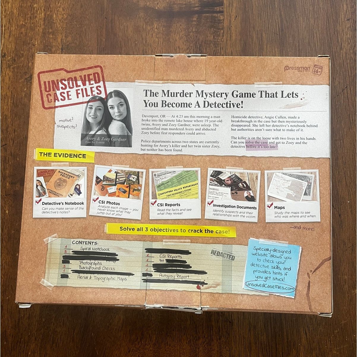 Other Unsolved Case Files 3: Avery & Zoey Gardner Mystery Game Size ONE SIZE - 4 Thumbnail