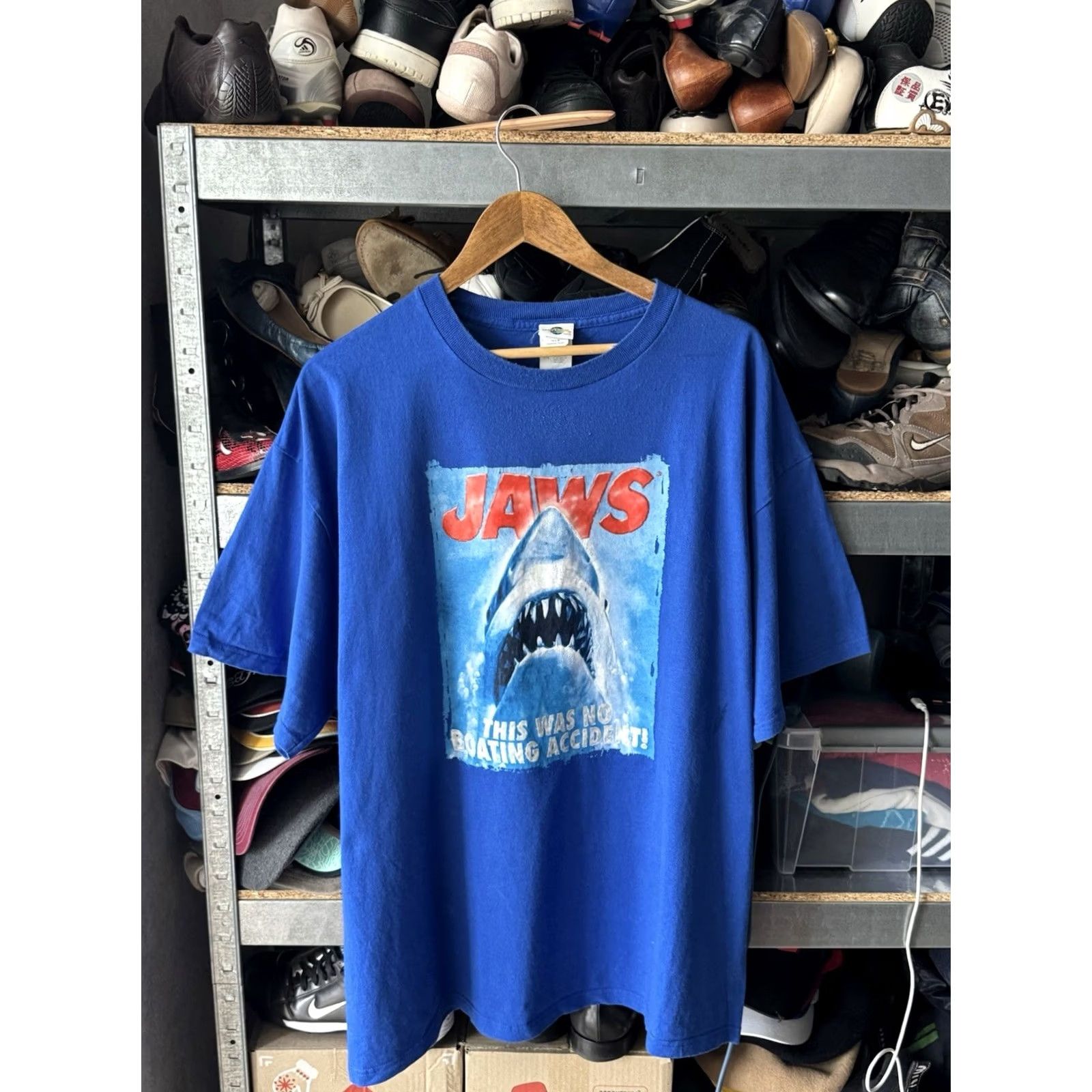 Vintage VINTAGE Universal Studios Jaws NOBOATING ACCIDENT T-Shirt Men's XXL Blue Size US XXL / EU 58 / 5 - 2 Thumbnail