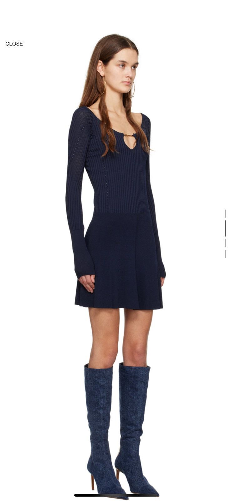 Jacquemus Navy 'La mini robe Pralu' Minidress Size M / US 6-8 / IT 42-44 - 3 Thumbnail