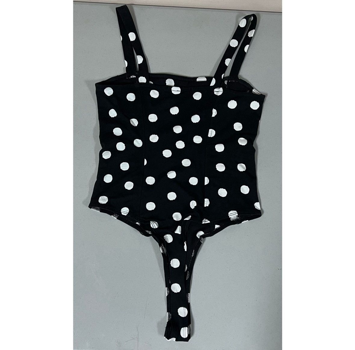 Vintage Black White Polka Dot Top Shirt Blouse Bodysuit Size M 🤍🖤 Size M / US 6-8 / IT 42-44 - 4 Thumbnail