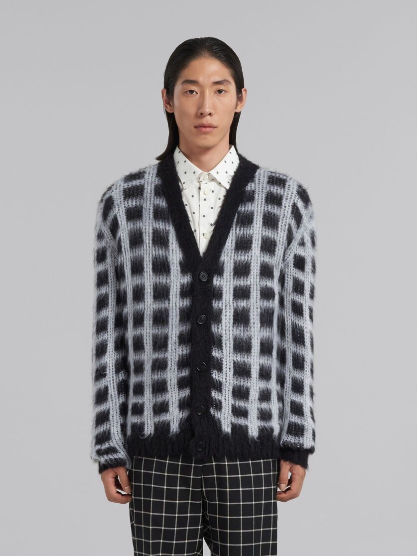Marni o1w1db10125 V-Neck Knit Cardigan in Black/White Size US L / EU 52-54 / 3 - 2 Thumbnail