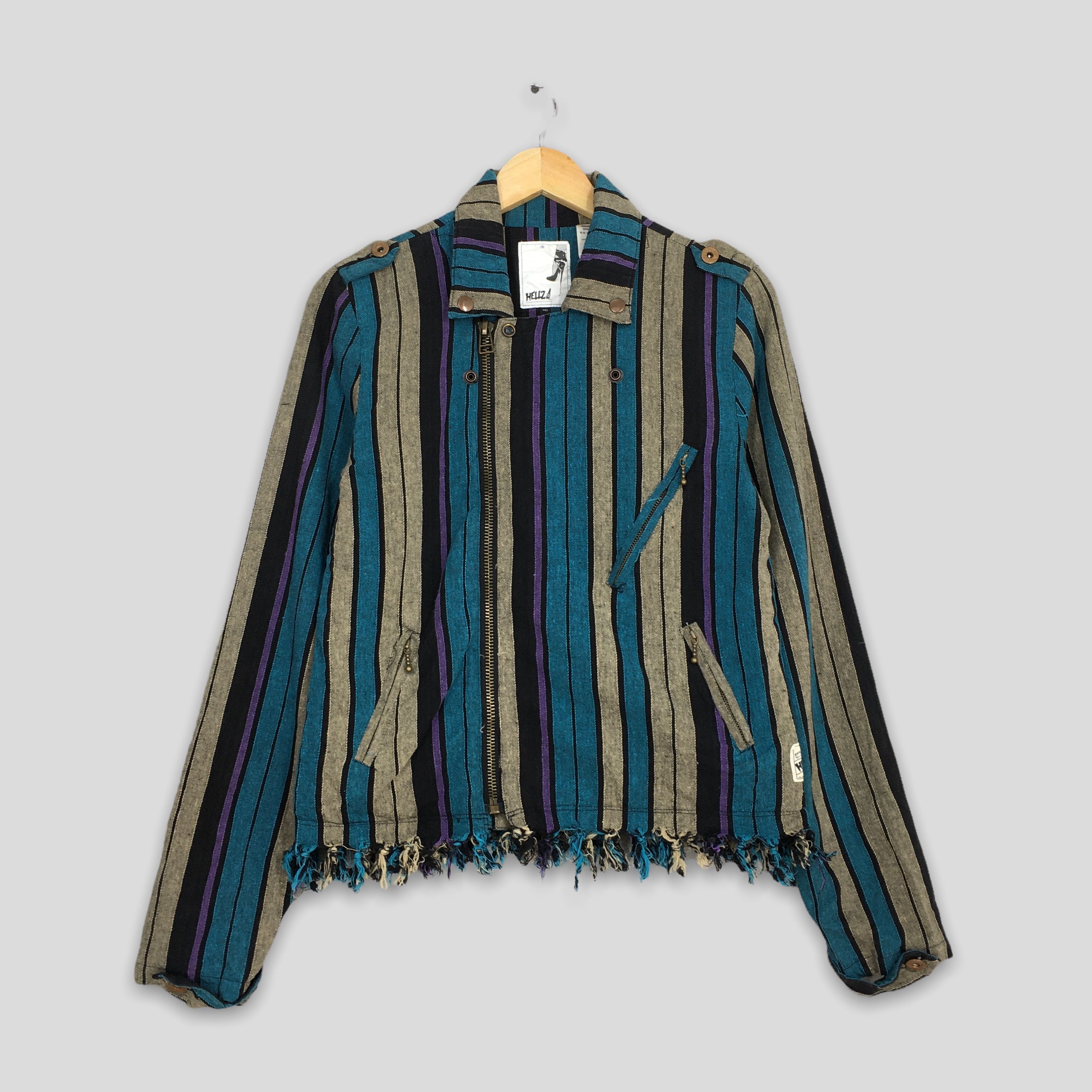 Straight To Hell × Vintage Vintage Bondage Punk Stripes Goth Ladies Jacket Medium Size M / US 6-8 / IT 42-44 - 1 Thumbnail