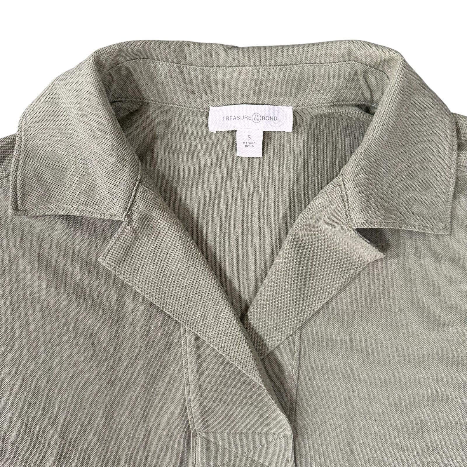 Treasure & Bond Treasure & Bond Womens Collared Tunic Top Olive Acorn Size S Size S / US 4 / IT 40 - 5 Thumbnail