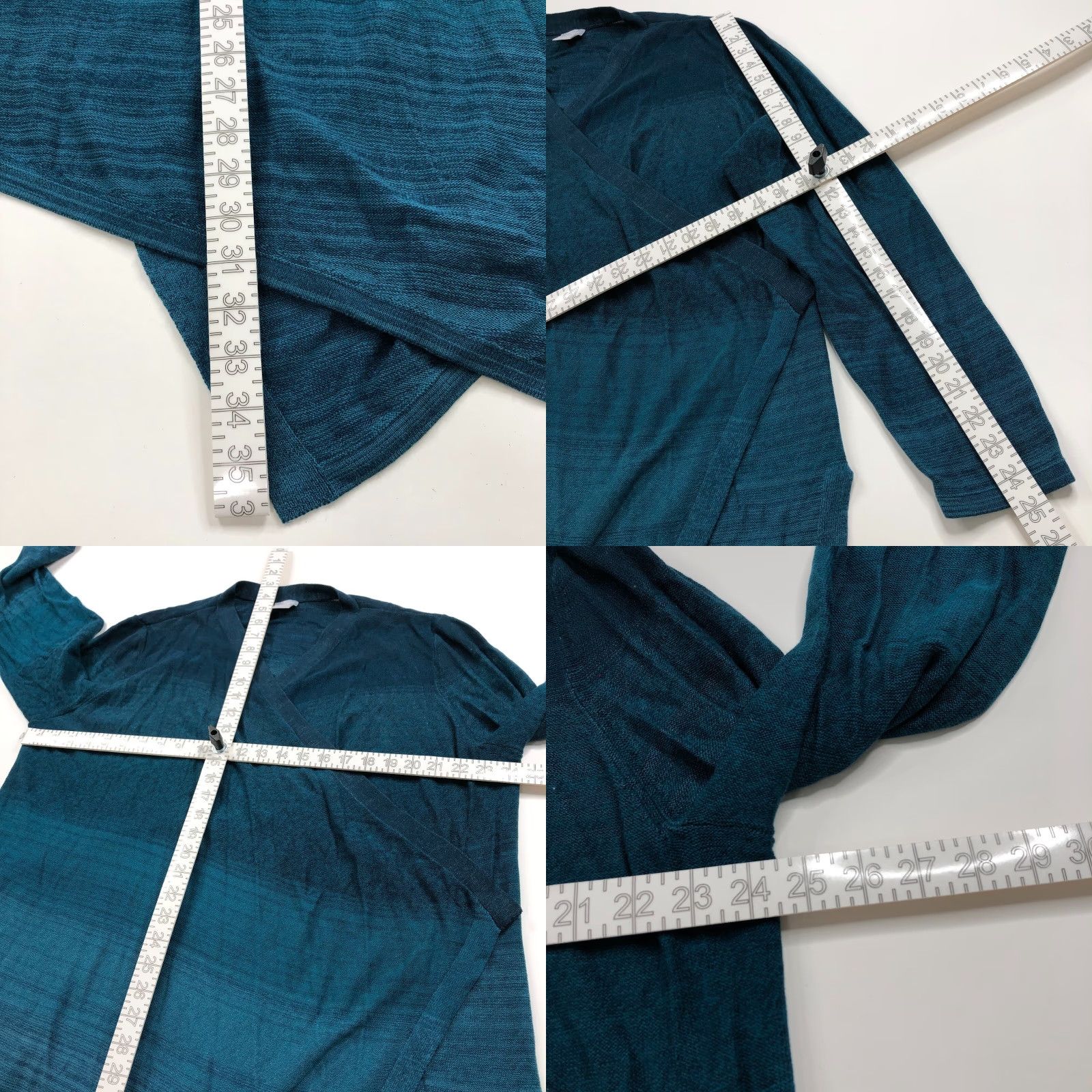 Vintage Chico's Cardigan Sweater 4 XXL Women's Cotton V-Neck Asymmetrical Blue Green Knit Striped Cardigan Casual Womens Size S / US 4 / IT 40 - 8 Thumbnail