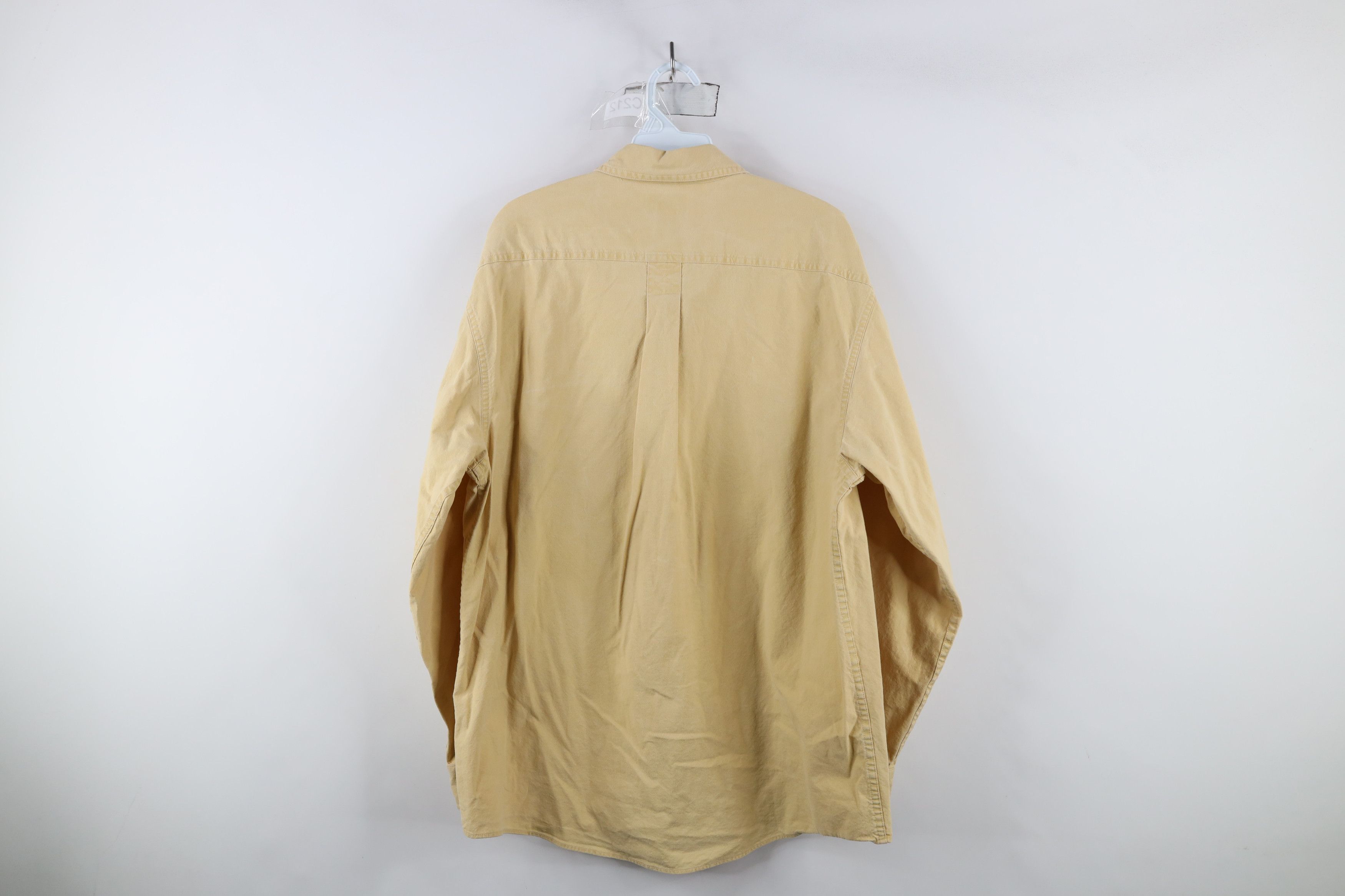 L.L. Bean × Vintage Vintage 90s LL Bean Stonewash Bush Button Shirt Yellow Size US M / EU 48-50 / 2 - 11 Thumbnail