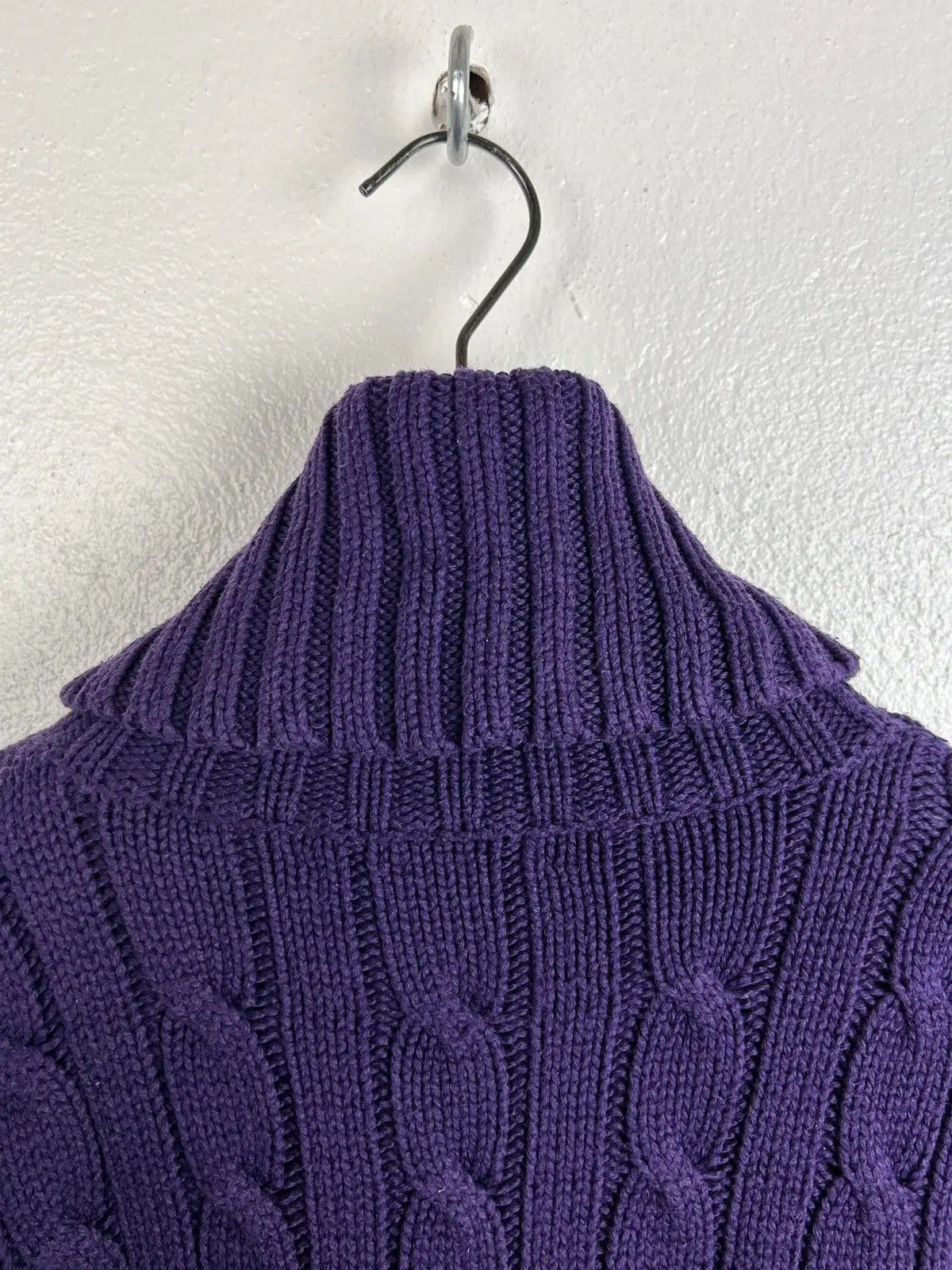 Polo Ralph Lauren Polo Ralph Lauren Cable Knit Turtleneck Sweater In Purple Size L / US 10 / IT 46 - 7 Thumbnail