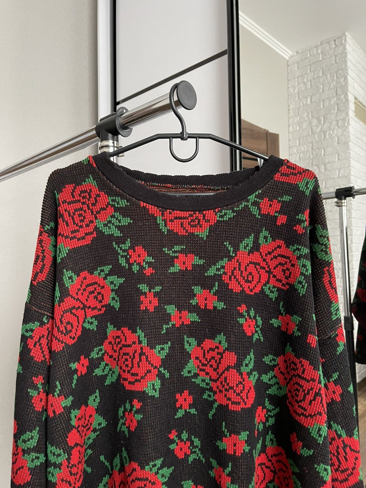 Japanese Brand Wakatsuki Chinatsu WC Roses Japanese Sweater Knit Pullover Size US M / EU 48-50 / 2 - 5 Thumbnail