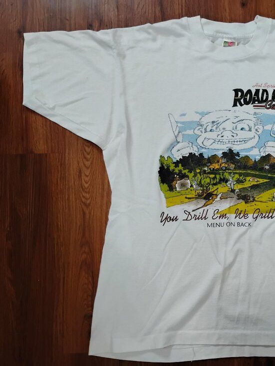 Fruit Of The Loom Vintage Road Kill Cafe Menu Hot Springs T-Shirt Size US XL / EU 56 / 4 - 2 Thumbnail
