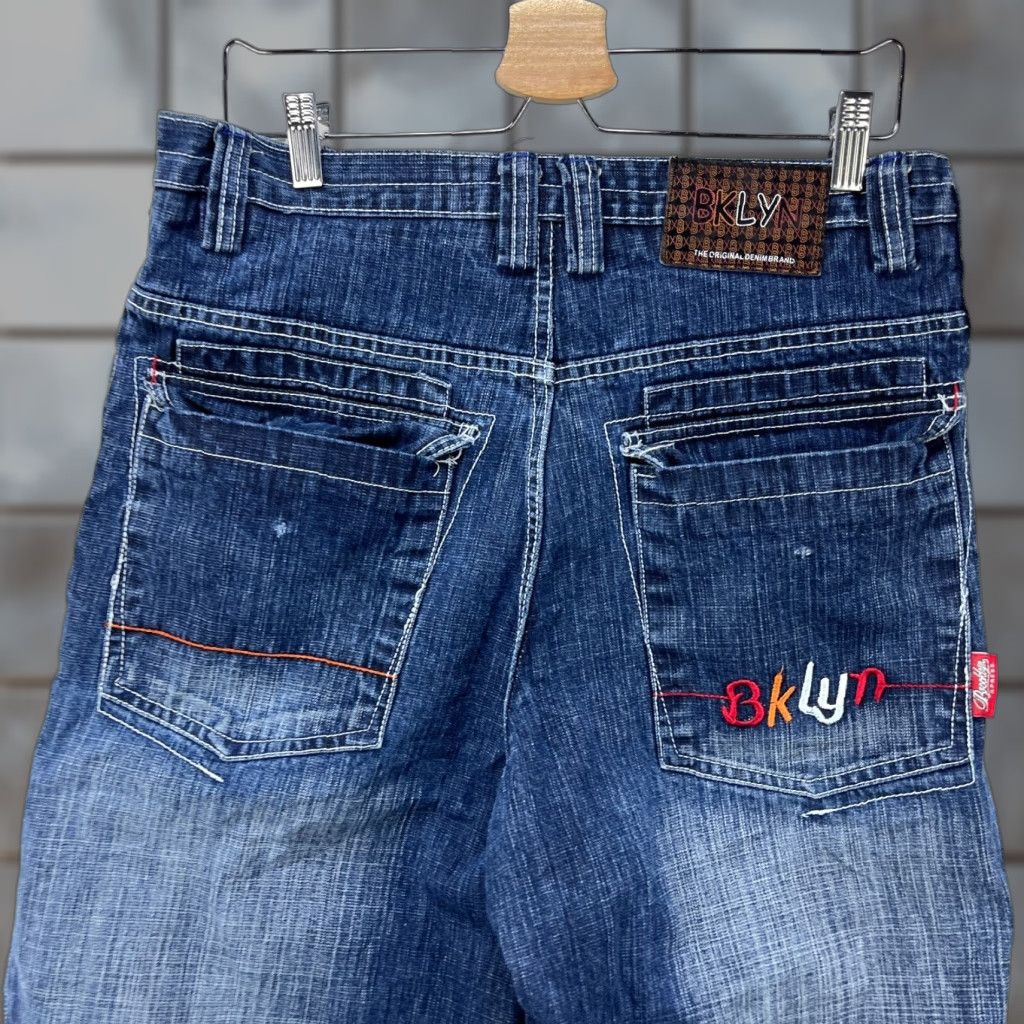 Express VINTAGE Brooklyn Jorts Baggy Denim Shorts 34 BRKLYN Mens Blue 34 Decade Y2K Size US 34 / EU 50 - 1 Thumbnail