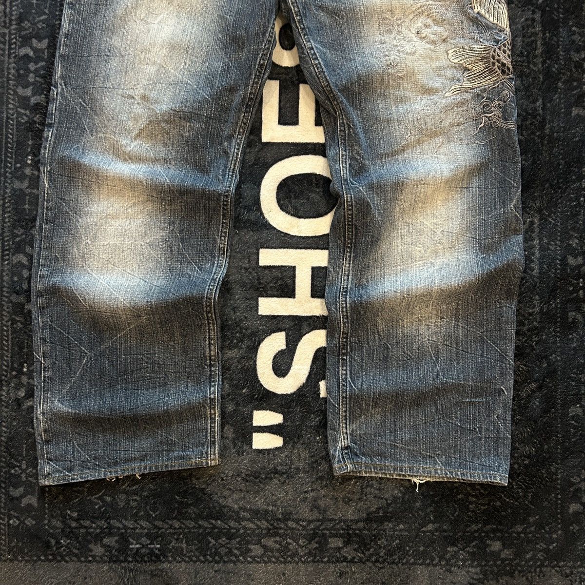 Karakuri Tamashii Karakuri Koi Layered Pocket Denim Size US 35 - 12 Thumbnail