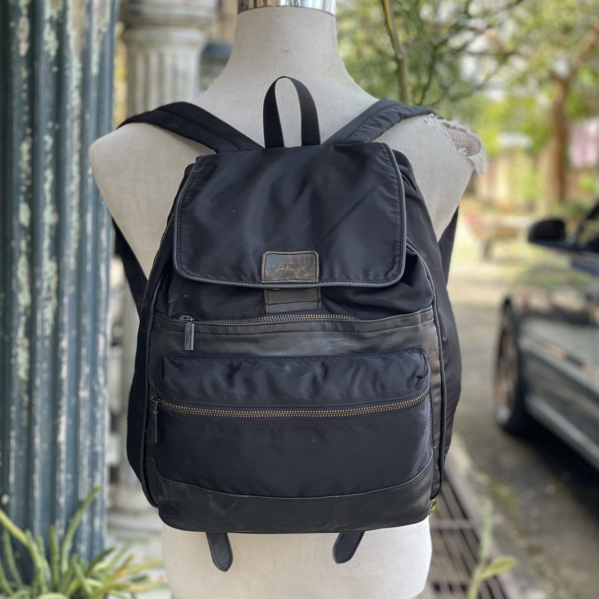 Y's × Yohji Yamamoto × Yves Saint Laurent Pour Homme Y'saccs Black Nylon Backpack Size ONE SIZE - 2 Thumbnail