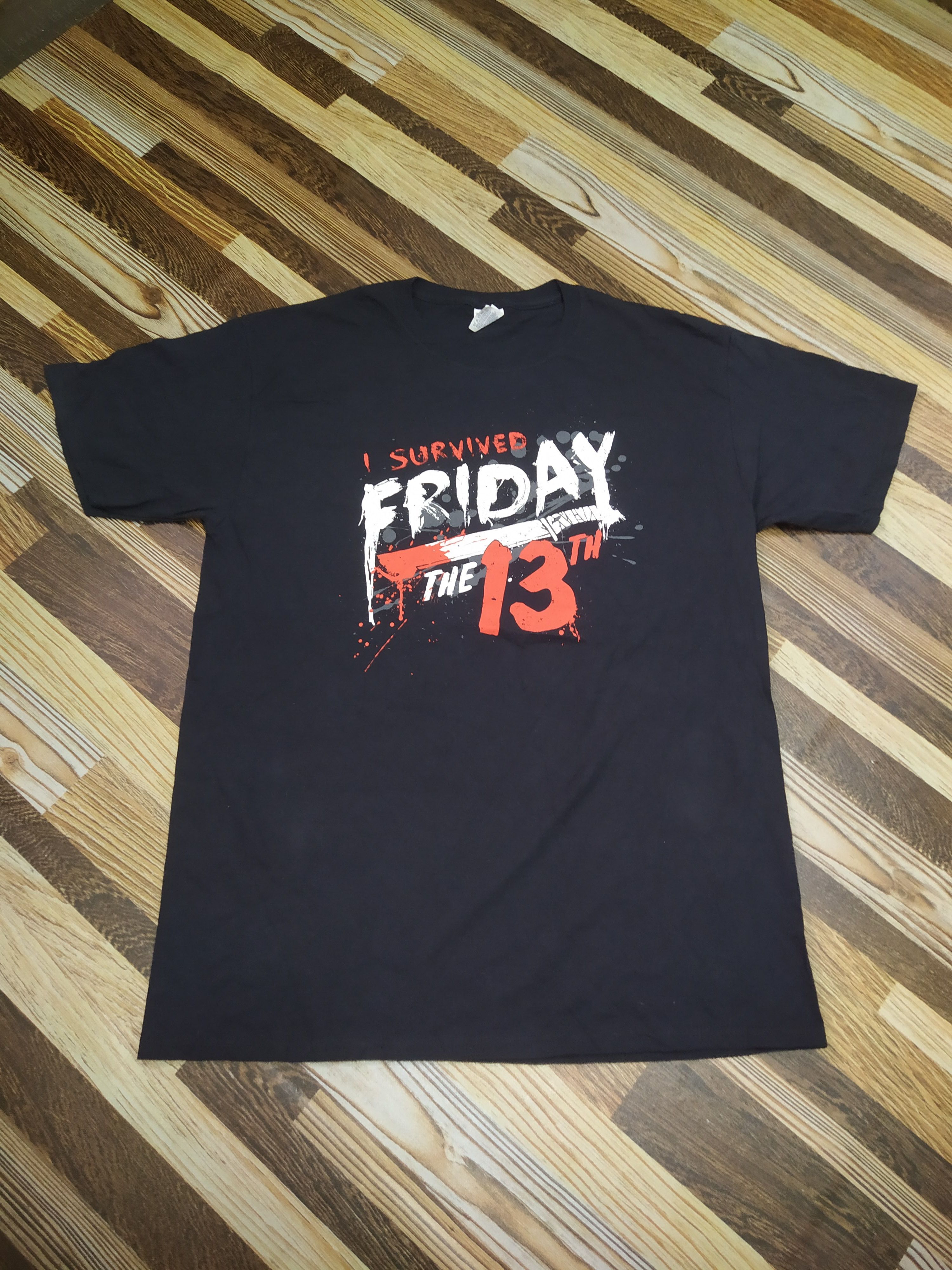 Expert Horror I Survived Friday The 13th Horror Graphic T-Shirt Black Size US L / EU 52-54 / 3 - 8 Thumbnail