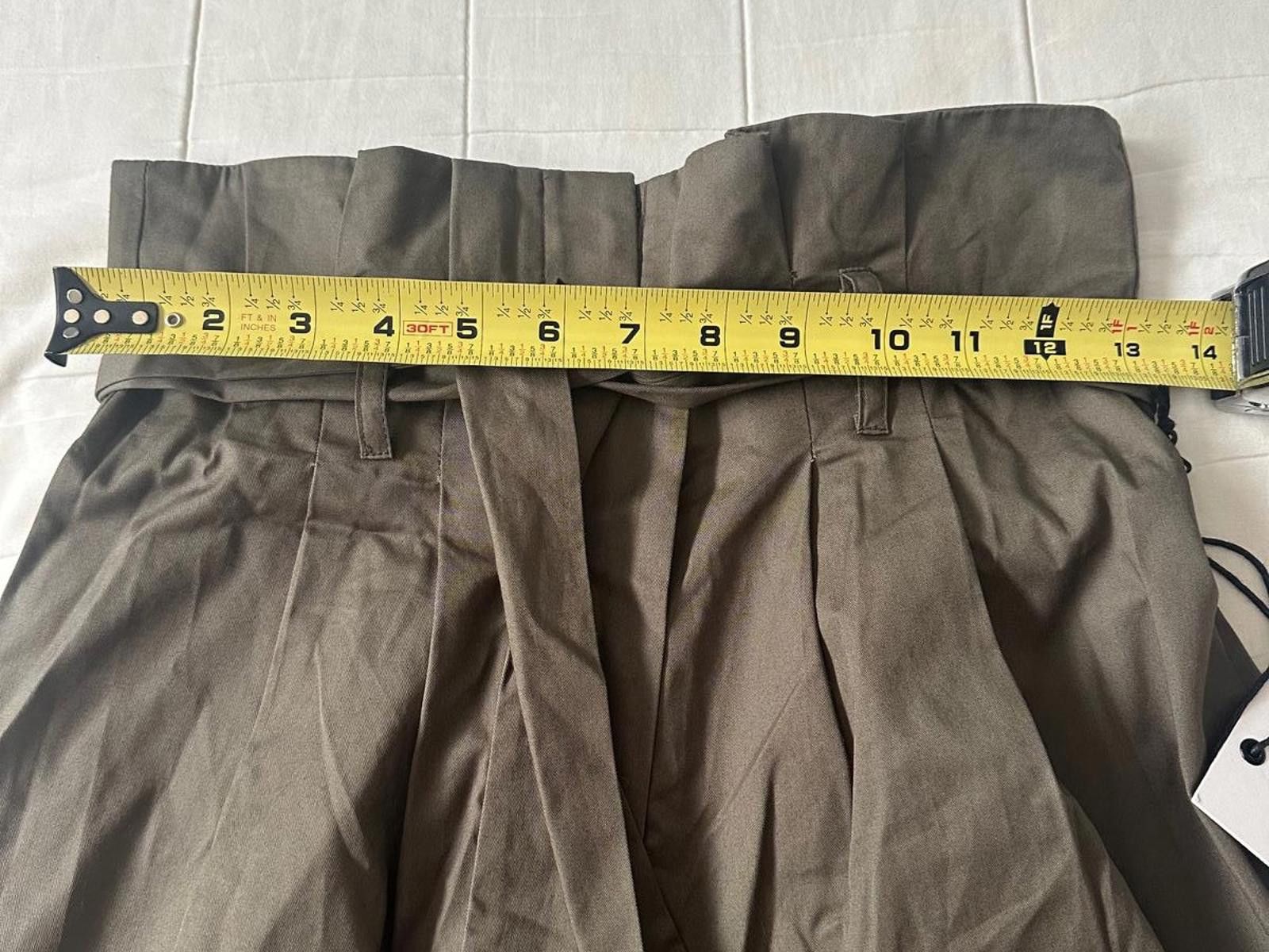 Other Prose & Poetry “Aiden” Wide-Leg Paper-Bag Pants – S - Olive Size 28" / US 6 / IT 42 - 9 Thumbnail