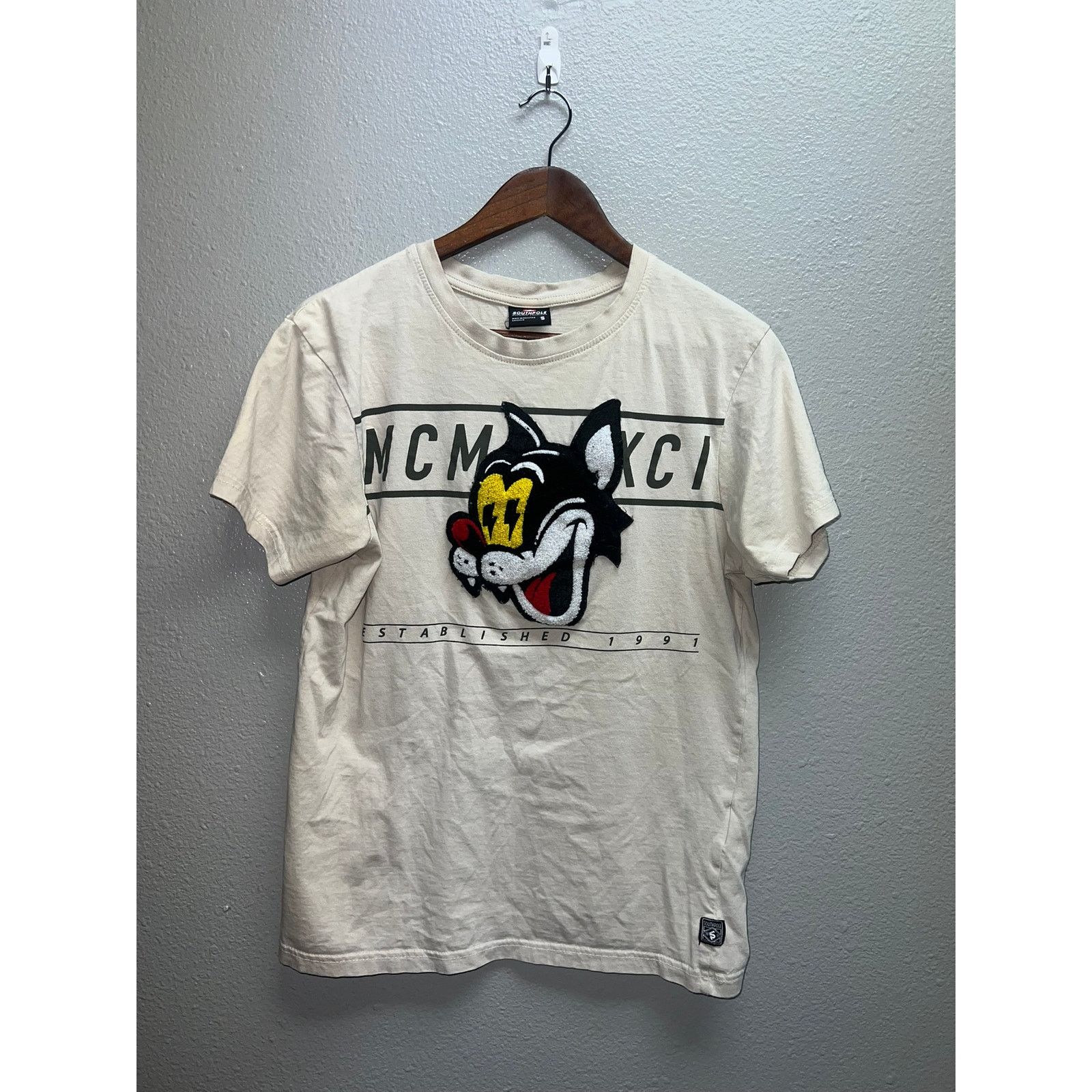 Southpole Y2K Southpole Shirt Crazy Cat Cartoon Cream Tee 2000s Small Size US S / EU 44-46 / 1 - 1 Thumbnail