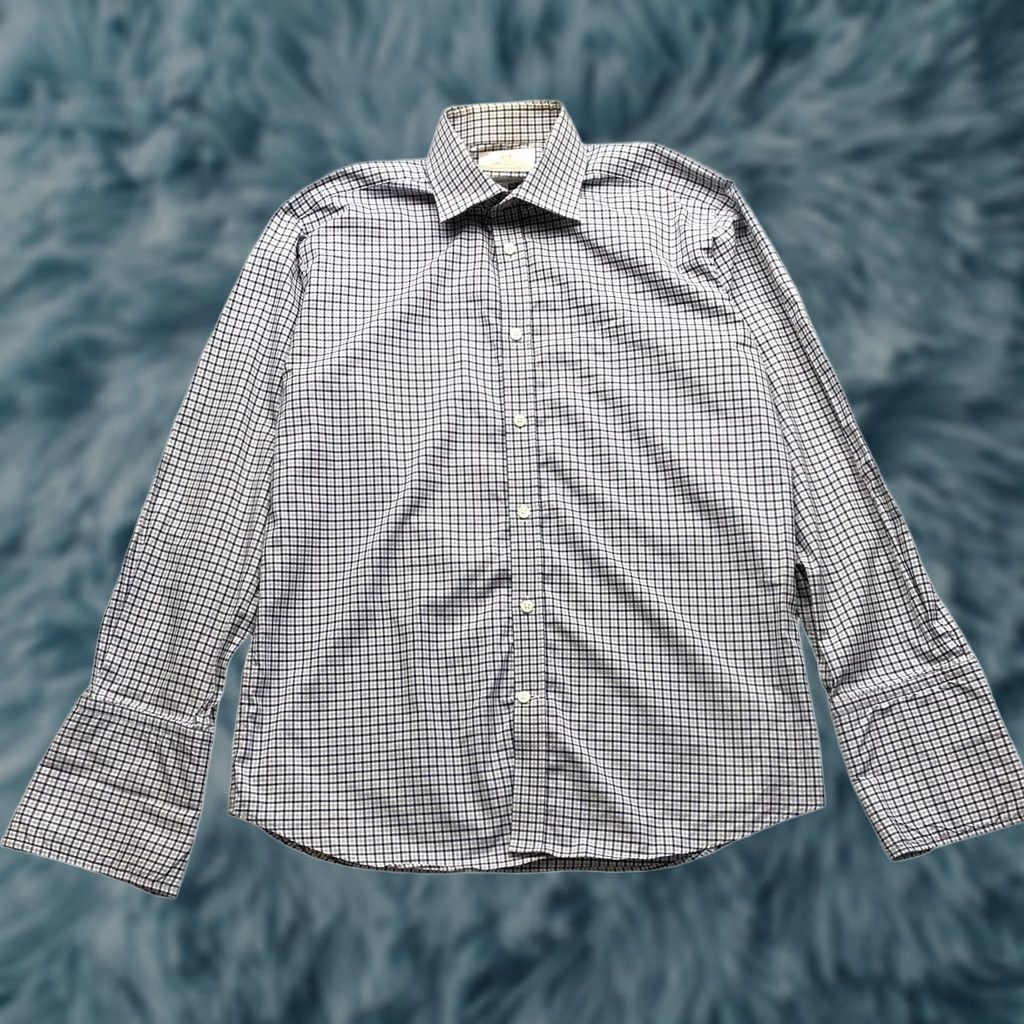 Vintage Hawes & Curtis Shirt Mens M Gray Button-Up Slim Fit Gingham Check Long Sleeve Casual Vintage: No, Regular; Collared, Button-Down, Cotton Size US M / EU 48-50 / 2 - 1 Thumbnail