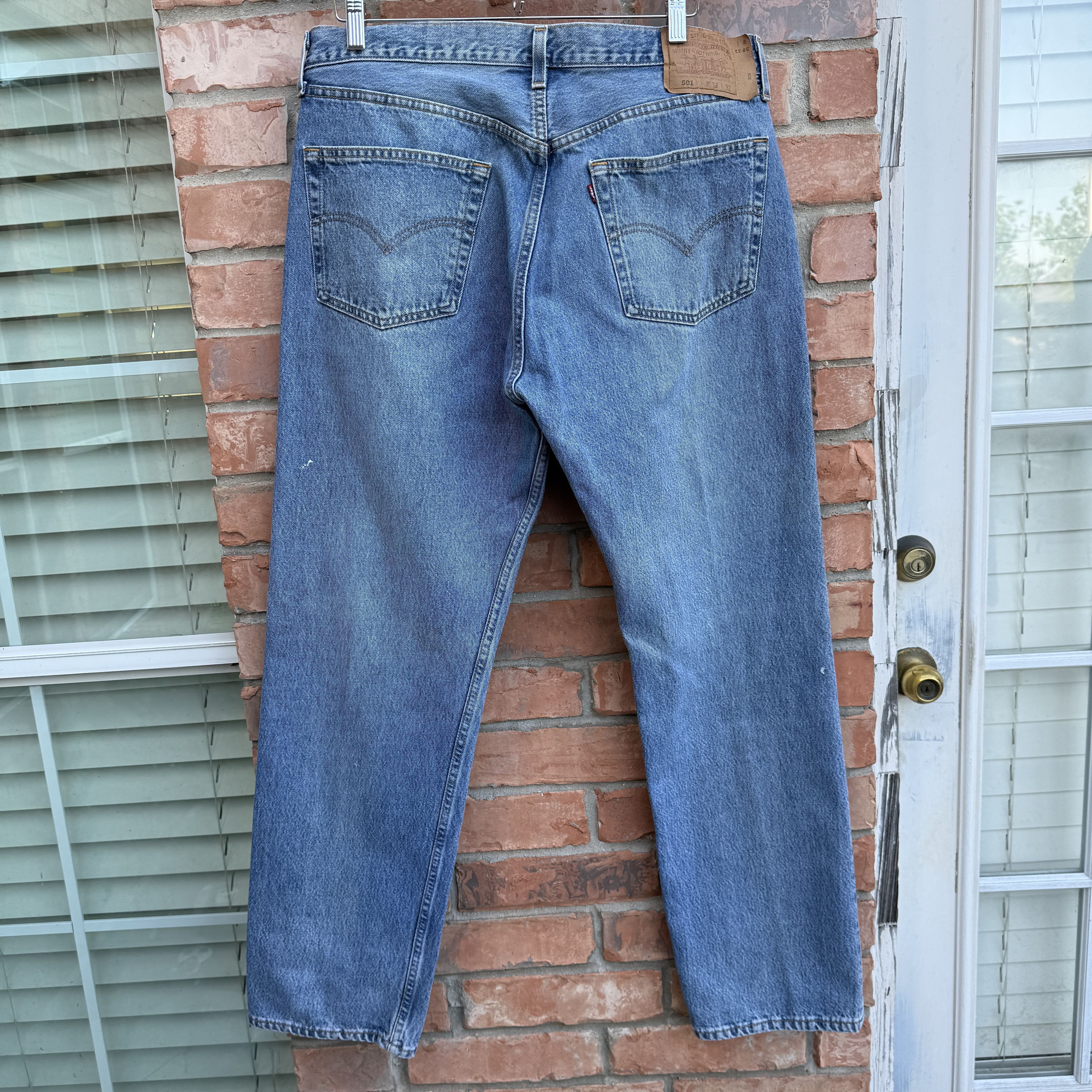 Levi's Vintage 90s Levis 501 Blue Button fly Denim Made USA Size US 36 / EU 52 - 4 Thumbnail