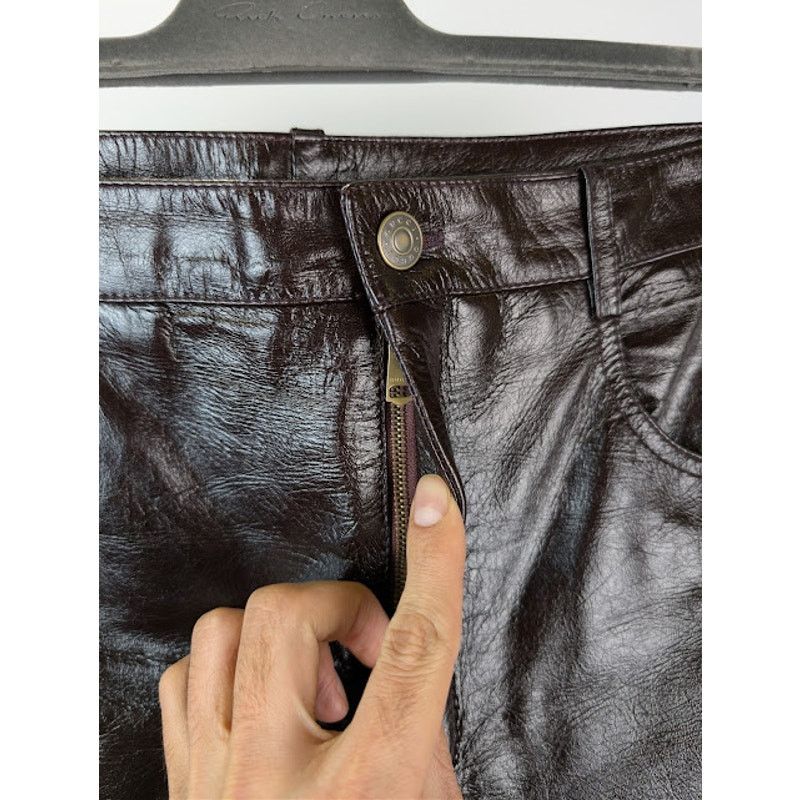 Gucci o1rshd1 Shiny Soft Leather Pant in Shiny Bordeaux Size US 32 / EU 48 - 7 Thumbnail
