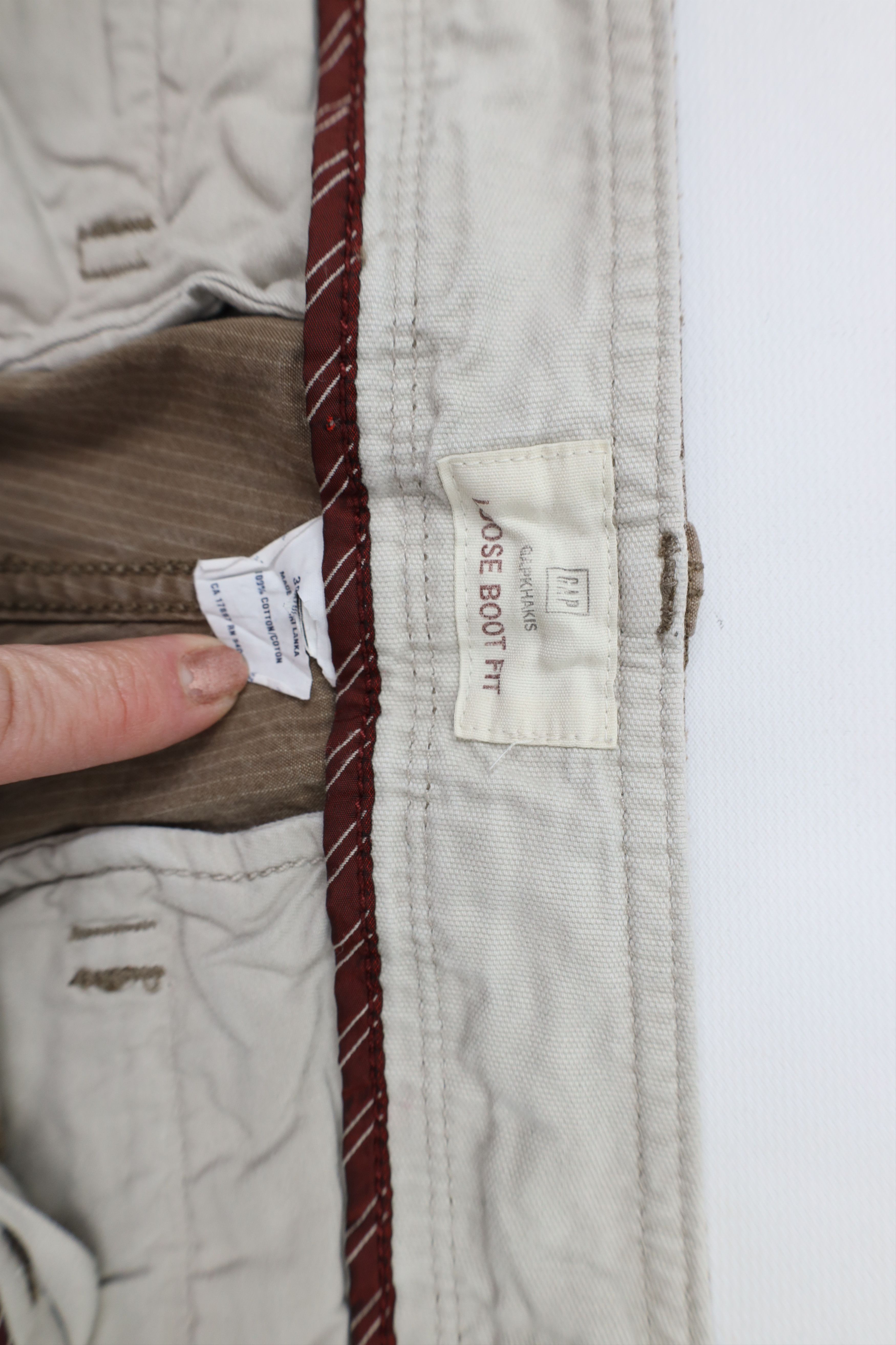 Gap × Vintage Vintage Gap Pinstriped Wide Leg Bootcut Chino Pants Brown Size US 38 / EU 54 - 9 Thumbnail