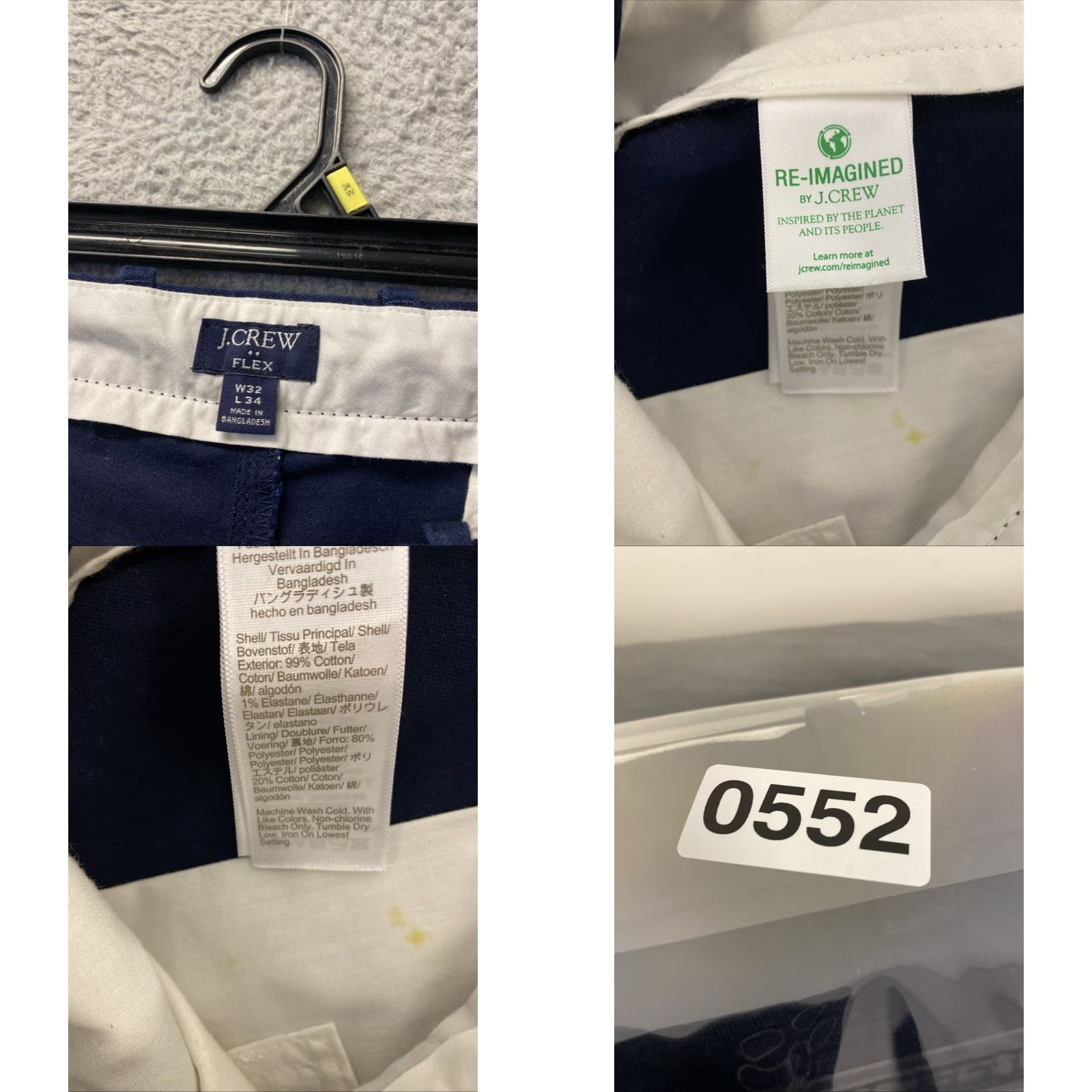J.Crew J.Crew Chino Pants Mens 32x34 Slim Tapered Navy Cotton Spandex Flat Front Zip Pockets Preppy/0552 Size US 32 / EU 48 - 8 Thumbnail