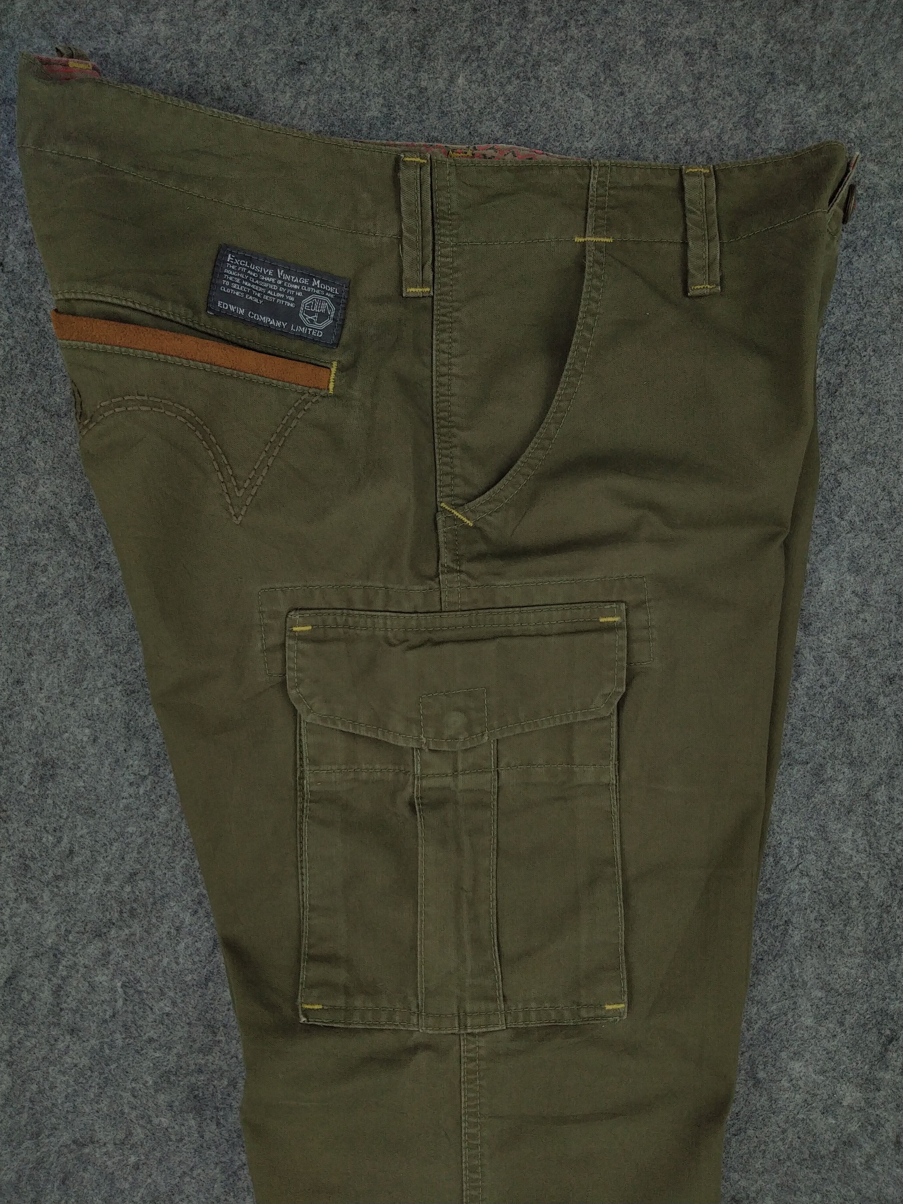 Japanese Brand Edwin Cargo Multi Pocket Pants 36x28.5 -CP201 Size US 36 / EU 52 - 3 Thumbnail