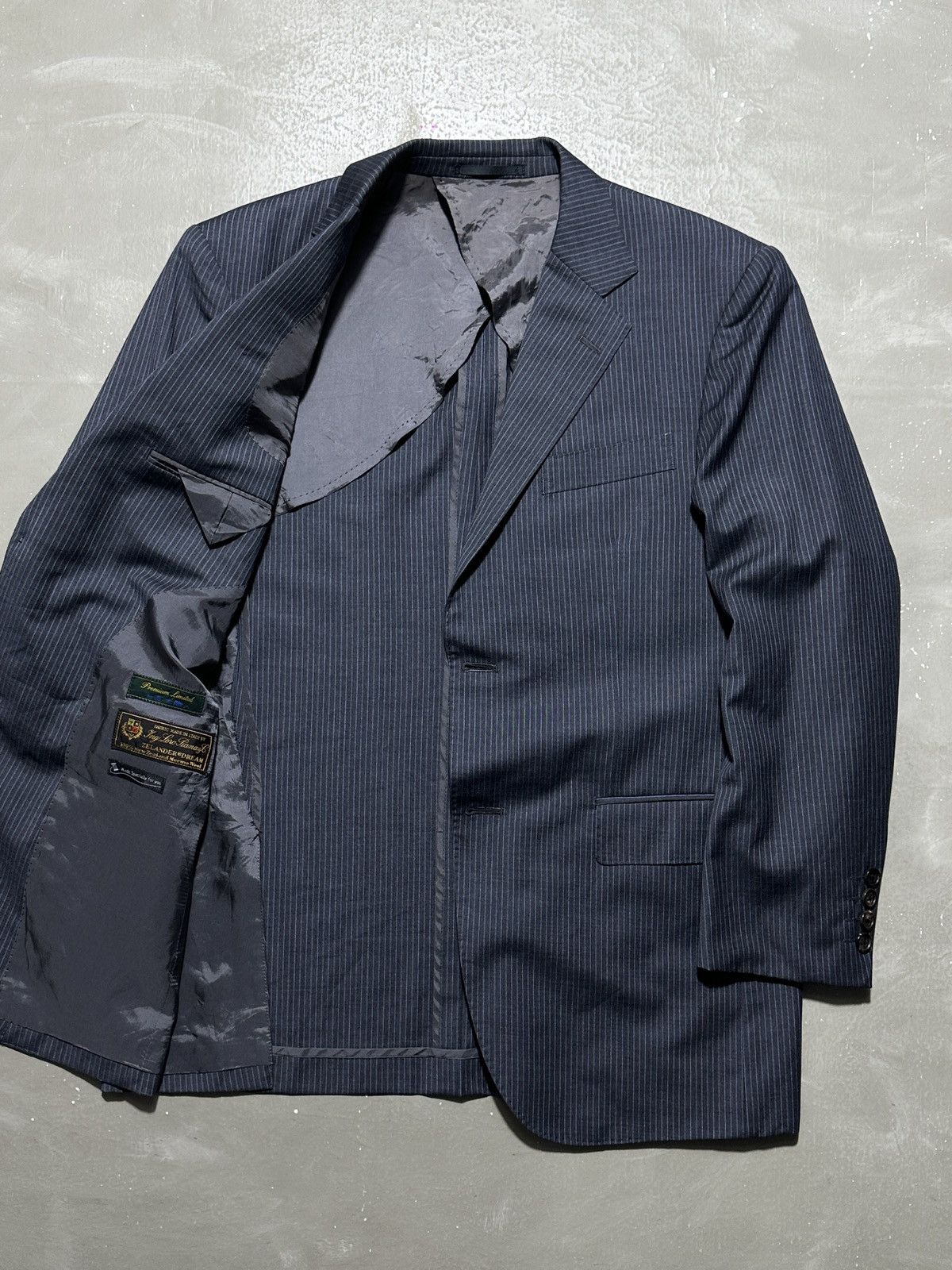 Loro Piana Loro Piana Navy Blue Pinstipe Wool Blazer Size 50L - 3 Thumbnail