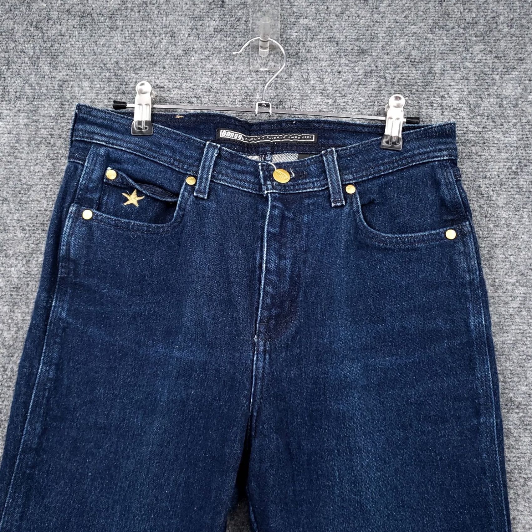 Vintage Bongo Jeans Women 9 Junior Blue Retro Slim Rinse Straight Hi Rise Dark Wash Size 30" / US 8 / IT 44 - 3 Thumbnail