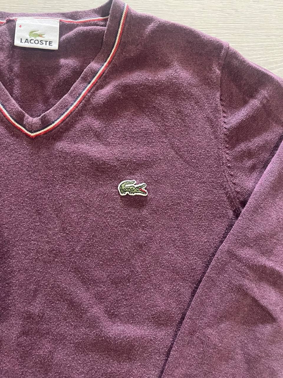 Lacoste × Vintage vintage lacoste v neck sweater size 4 Size XS / US 0-2 / IT 36-38 - 2 Thumbnail