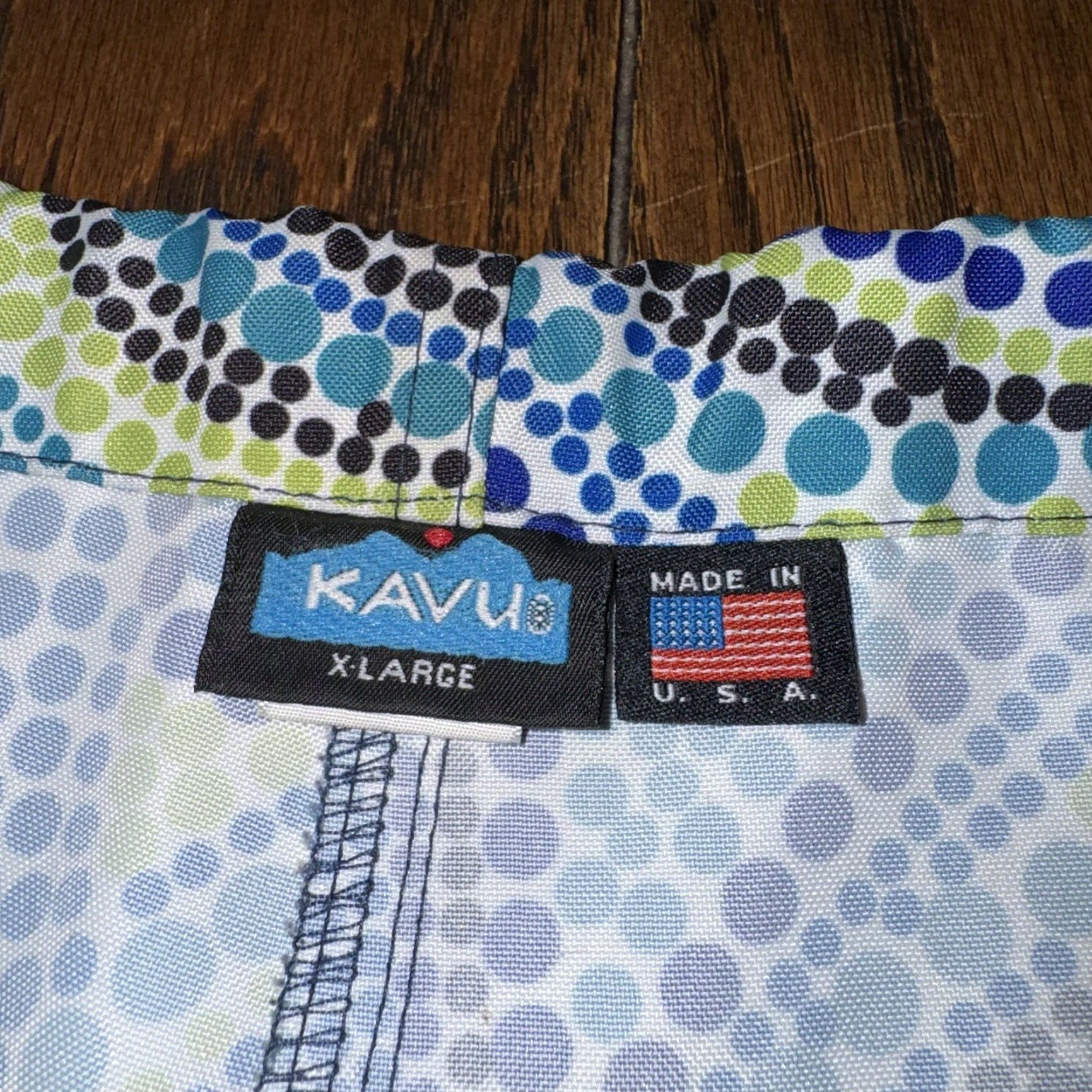 KAVU VINTAGE KAVU Shorts Mens XL Belted Mosaic Blue Green Hiking Climbing USA Size US 36 / EU 52 - 4 Thumbnail