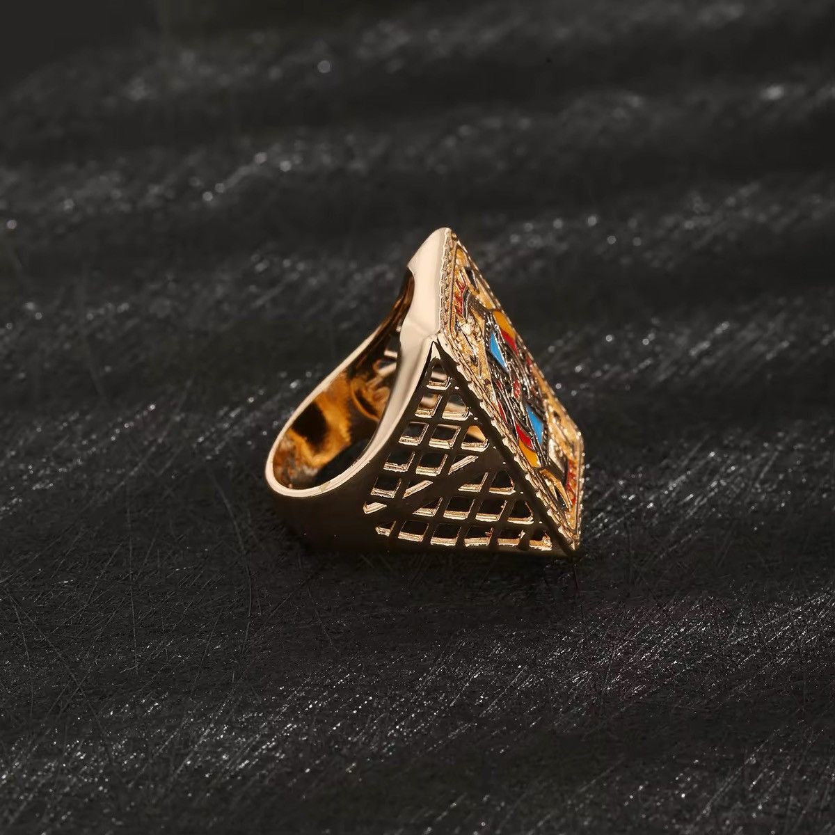 Jewelry × Vintage Jack Men's Ring Brass Plated 14K Gold Size ONE SIZE - 3 Thumbnail